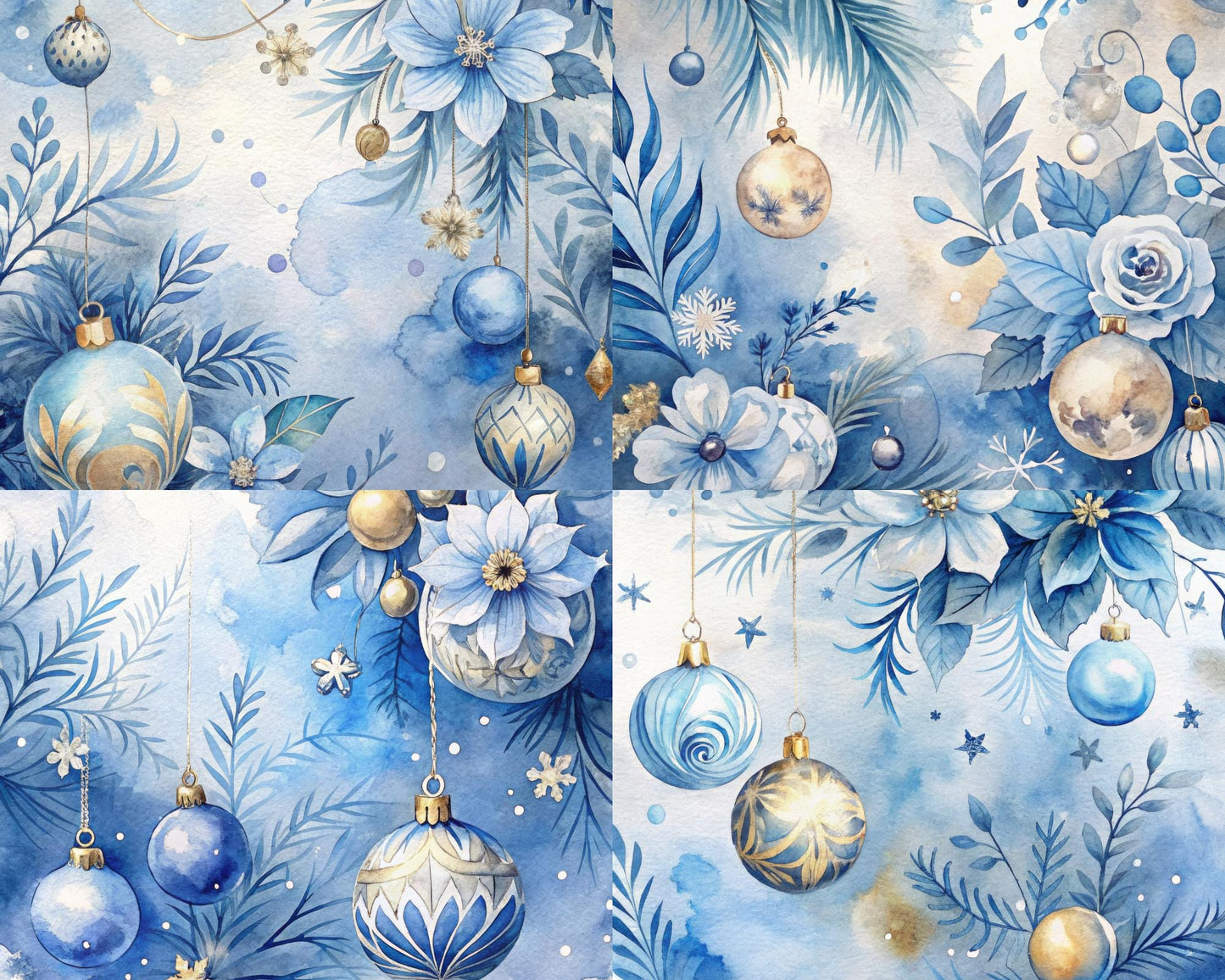 Blue Christmas - Theme Pack Reusable Diamond Painting Release Paper