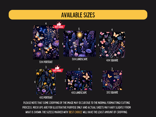 Midnight Butterfly Garden - Theme Pack Reusable Diamond Painting Release Paper