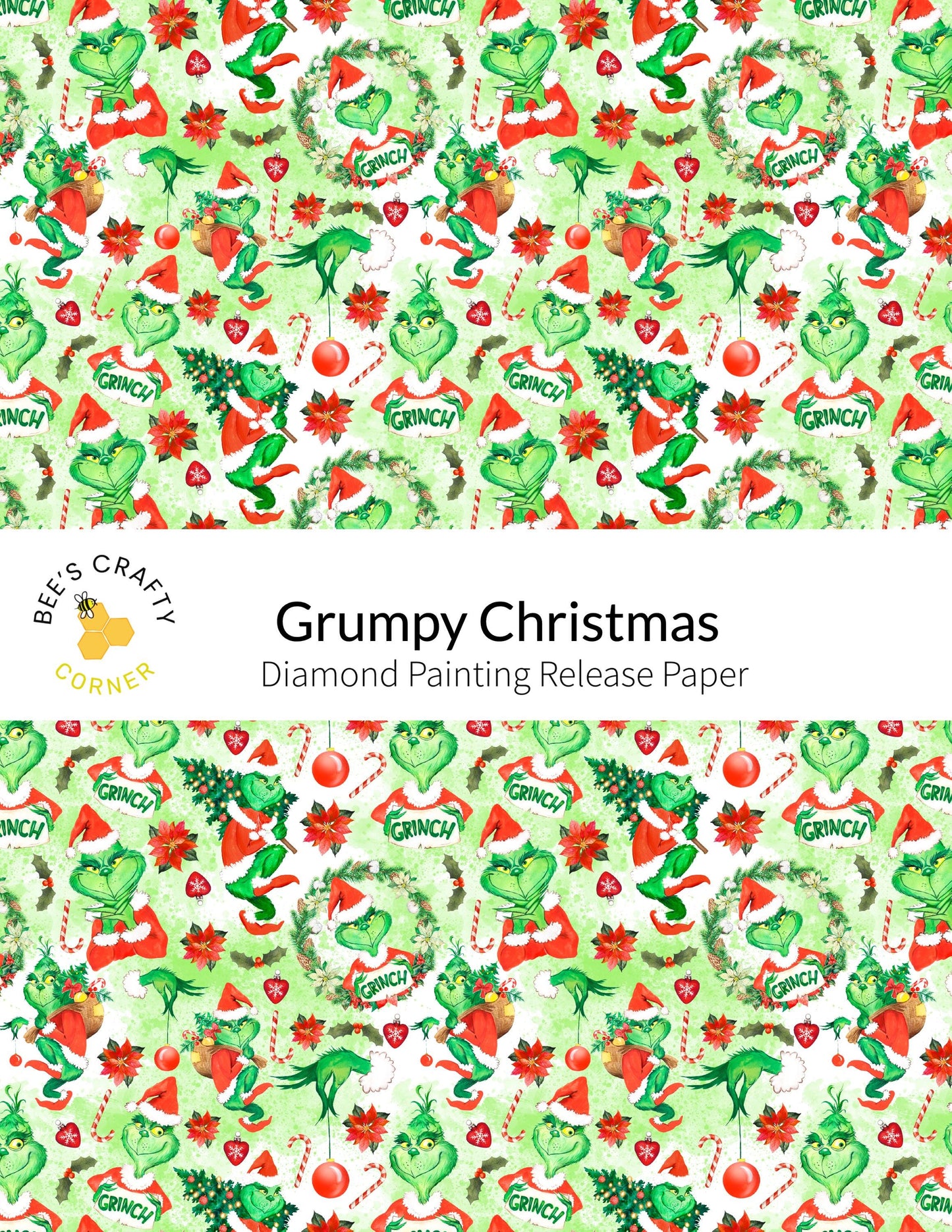 Grumpy Christmas - Reusable Patterned Diamond Painting Release Paper