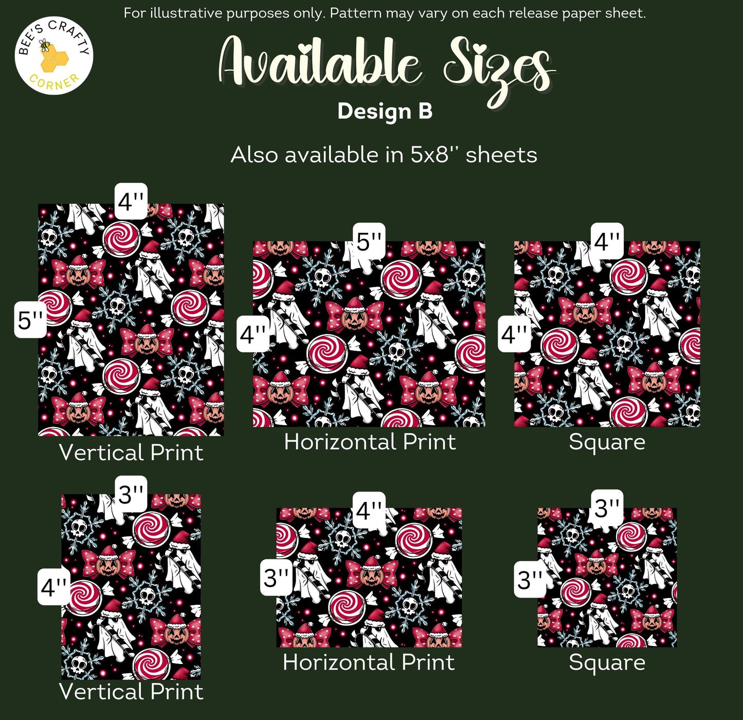 Spooky Christmas - Reusable Patterned Diamond Painting Release Paper