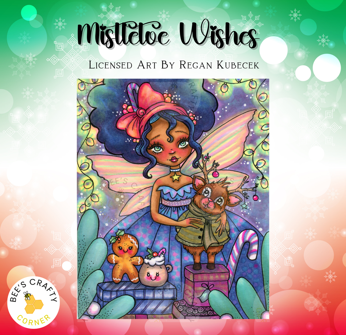 Mistletoe Wishes by Regan Kubecek - Licensed Diamond Painting Release Paper