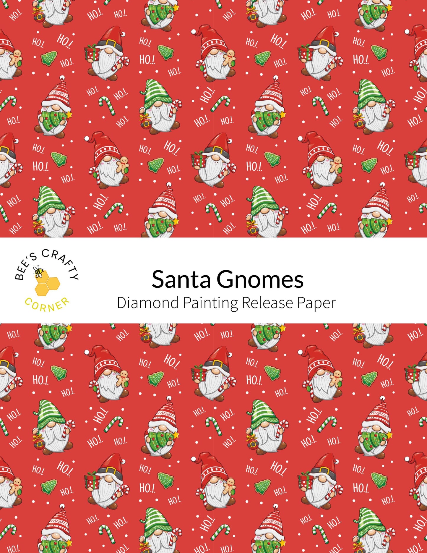 Santa Gnomes - Reusable Patterned Diamond Painting Release Paper