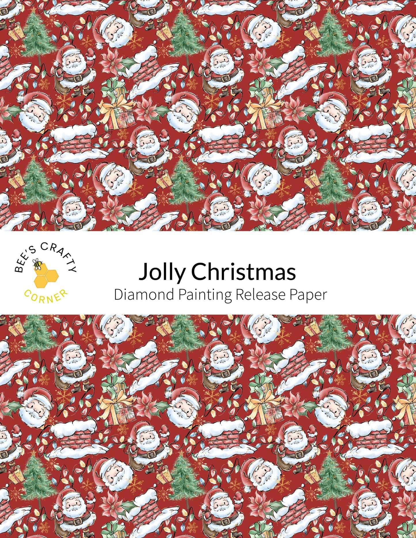 Jolly Christmas - Reusable Patterned Diamond Painting Release Paper