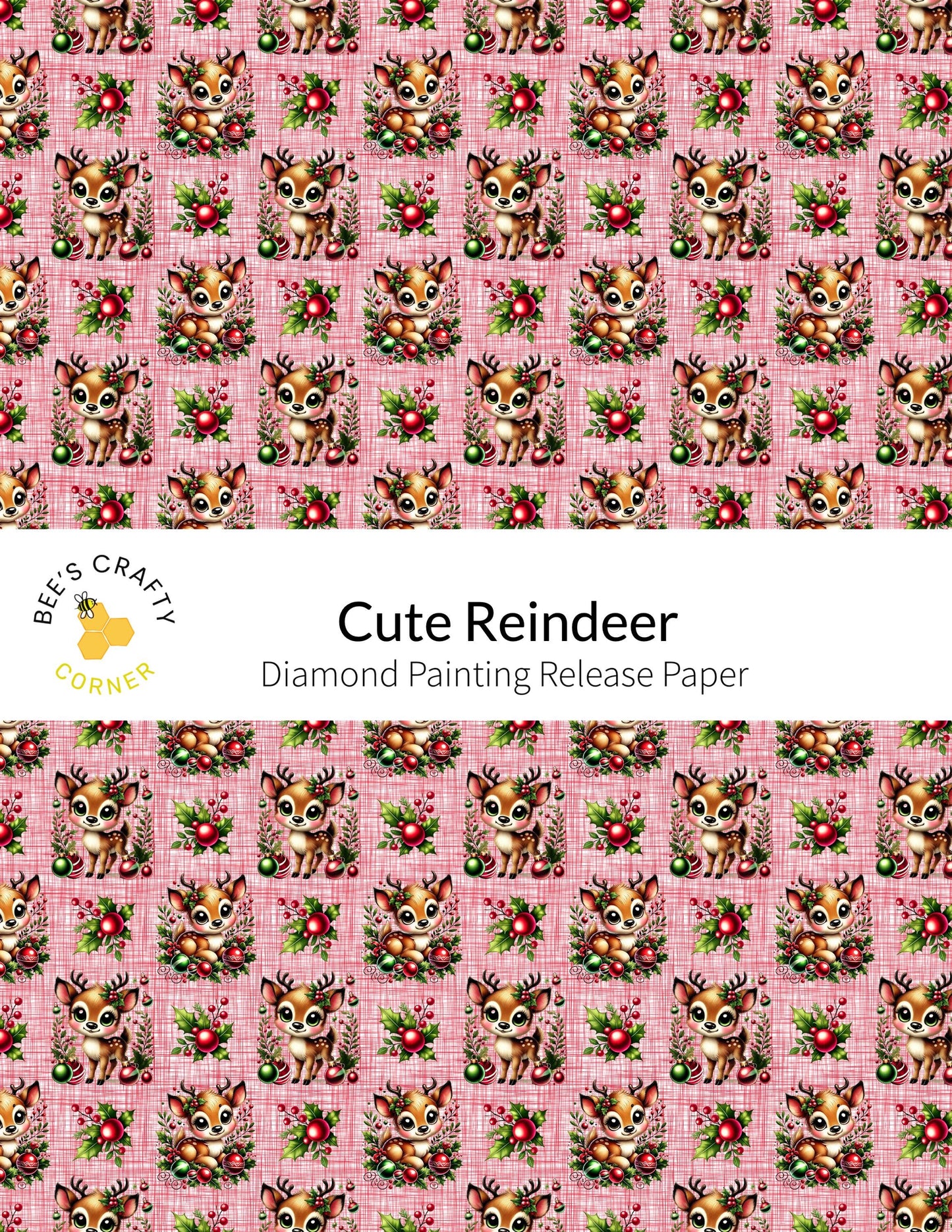Cute Reindeer - Reusable Patterned Diamond Painting Release Paper