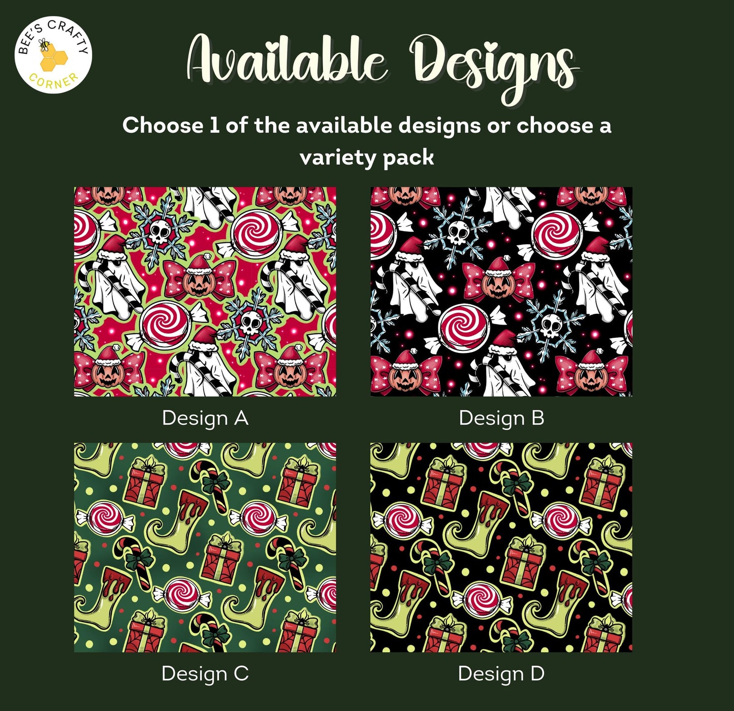 Spooky Christmas - Reusable Patterned Diamond Painting Release Paper