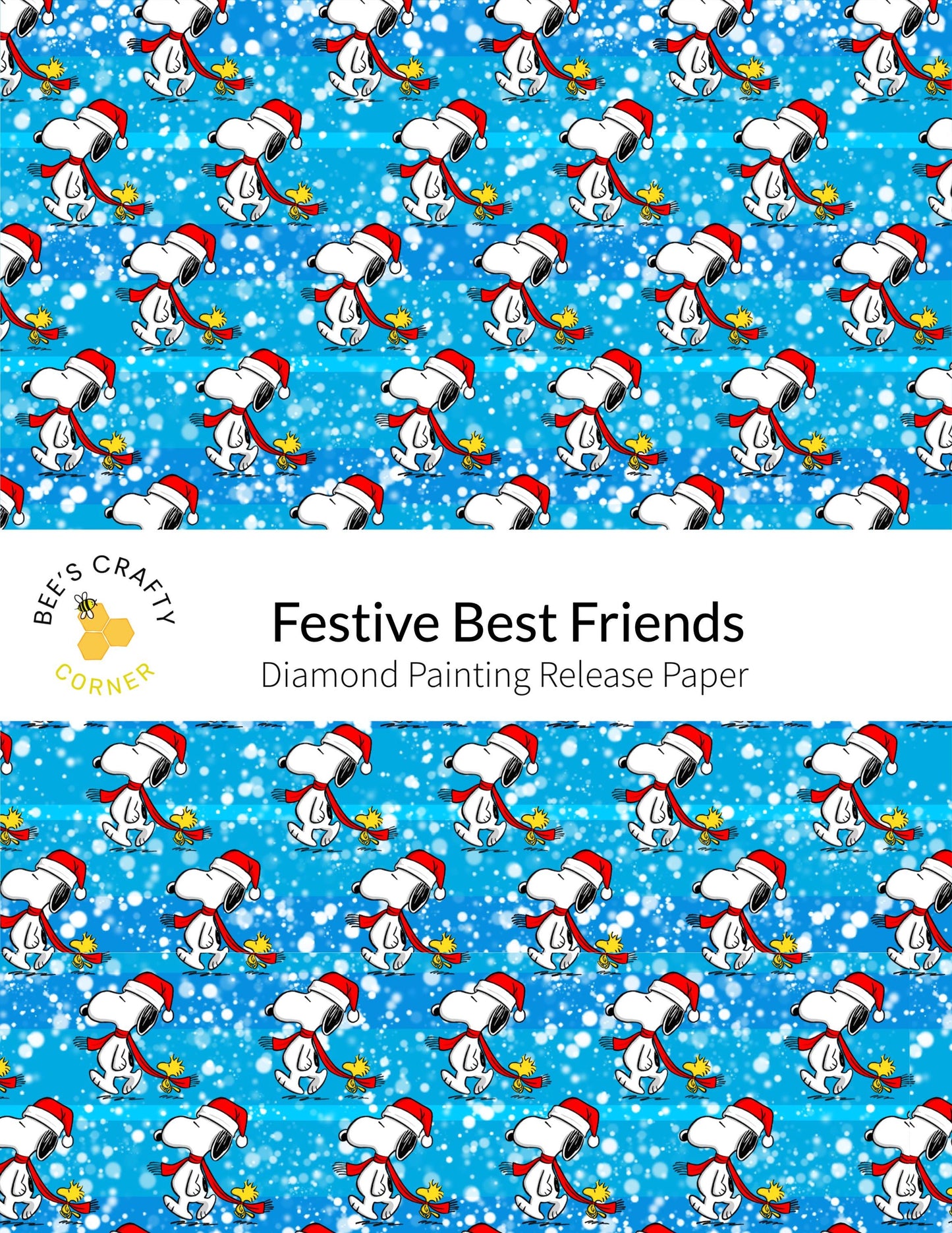 Festive Best Friends - Reusable Patterned Diamond Painting Release Paper