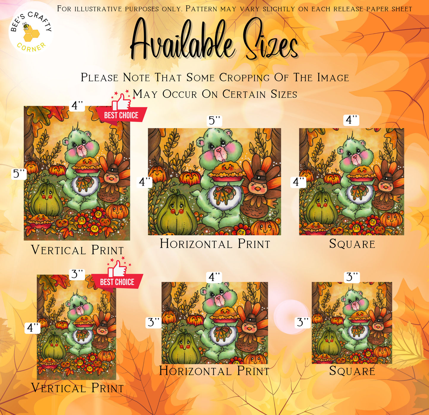 The image is a collage of six different sizes of illustrations featuring a green frog surrounded by various autumn-themed elements such as pumpkins, leaves, and other fall-themed objects.