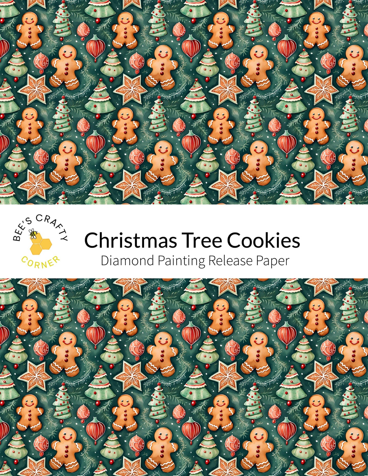 Christmas Tree Cookies - Reusable Patterned Diamond Painting Release Paper