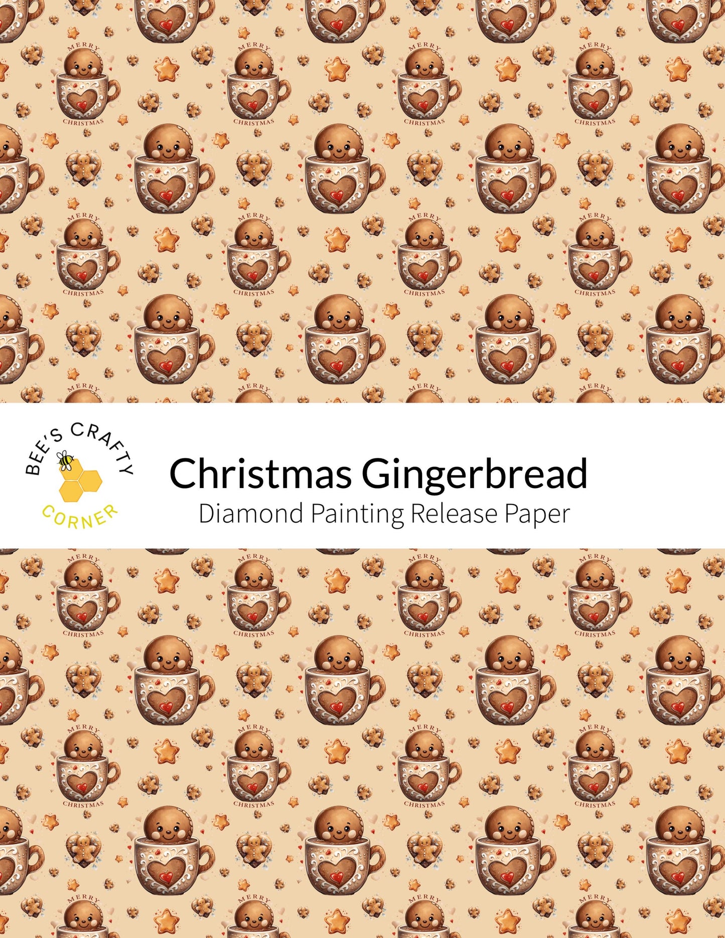 Christmas Gingerbread - Reusable Patterned Diamond Painting Release Paper