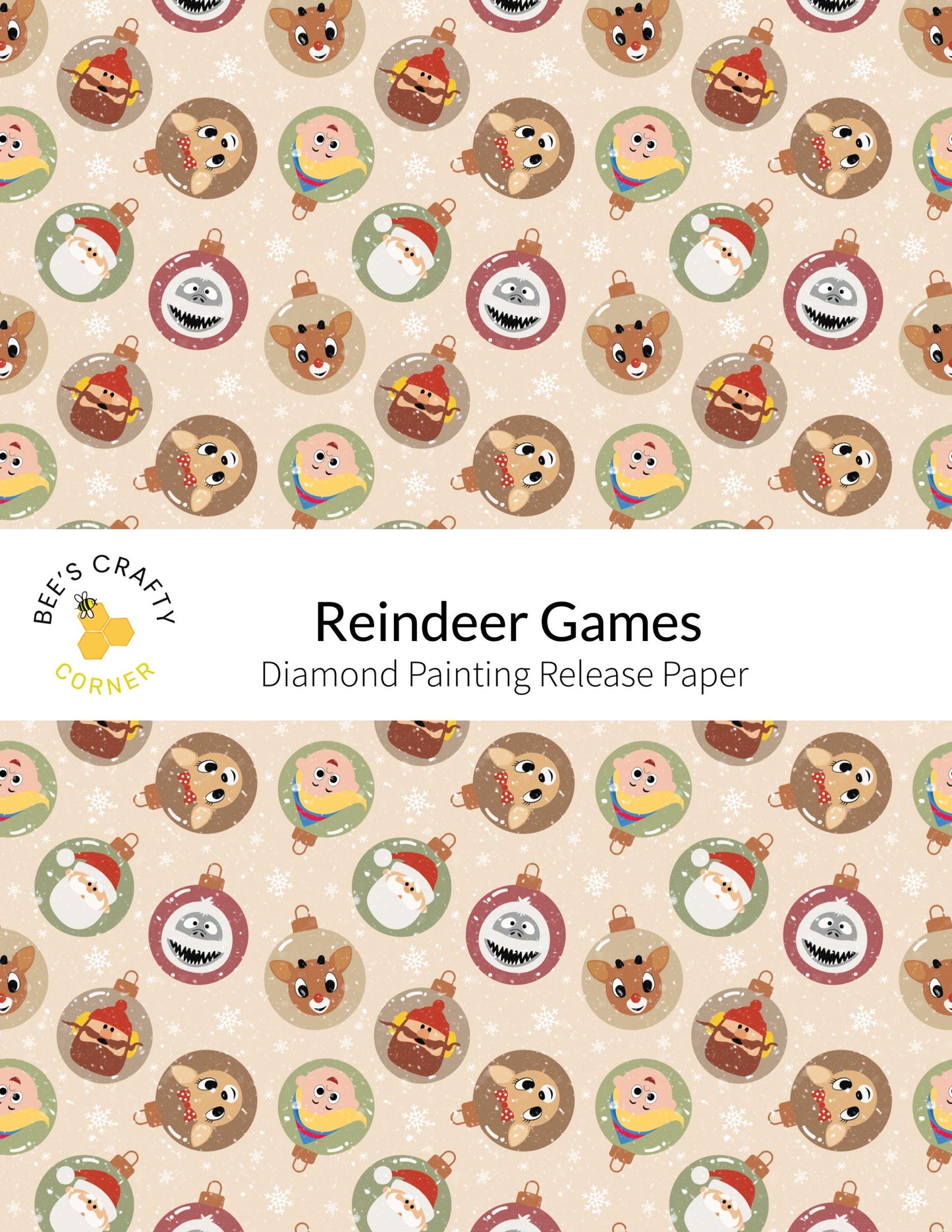Reindeer Games - Reusable Patterned Diamond Painting Release Paper