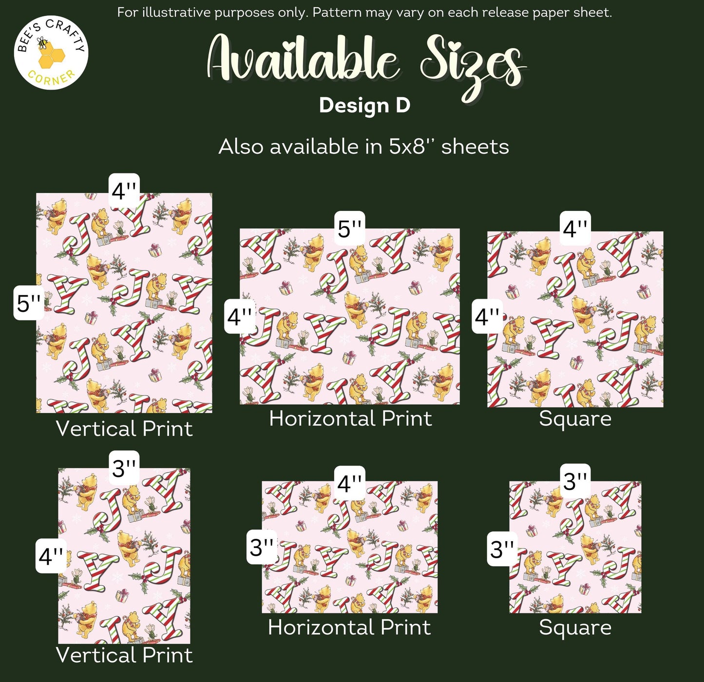 Classic Pooh Christmas - Reusable Patterned Diamond Painting Release Paper