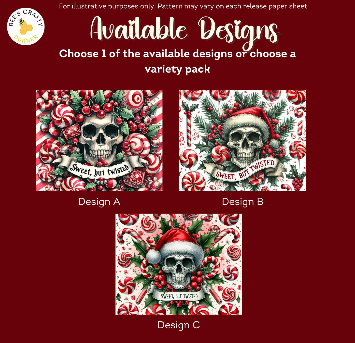 Sweet but Twisted - Reusable Patterned Diamond Painting Release Paper