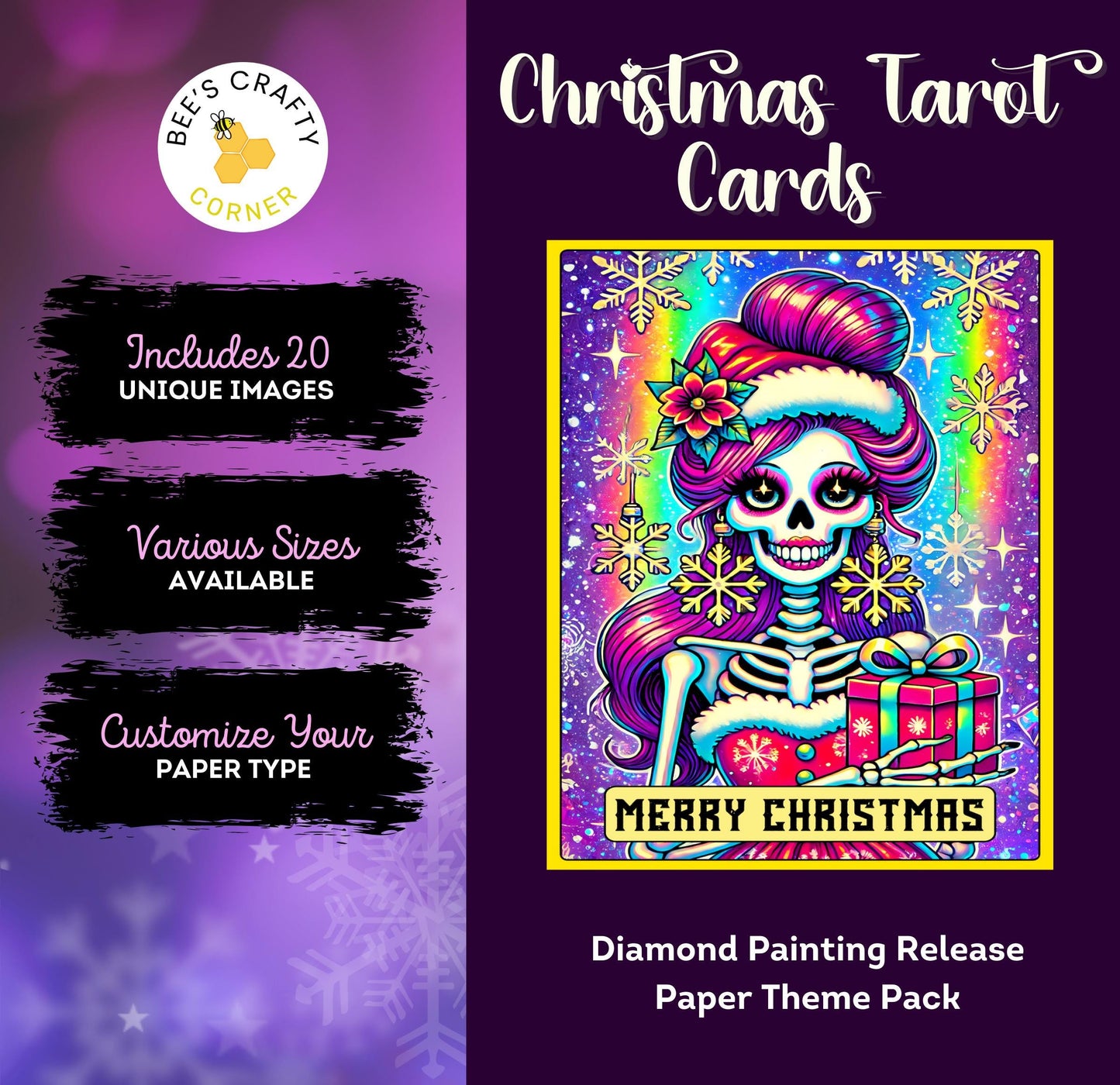 Christmas Tarot Cards - Theme Pack Reusable Diamond Painting Release Paper