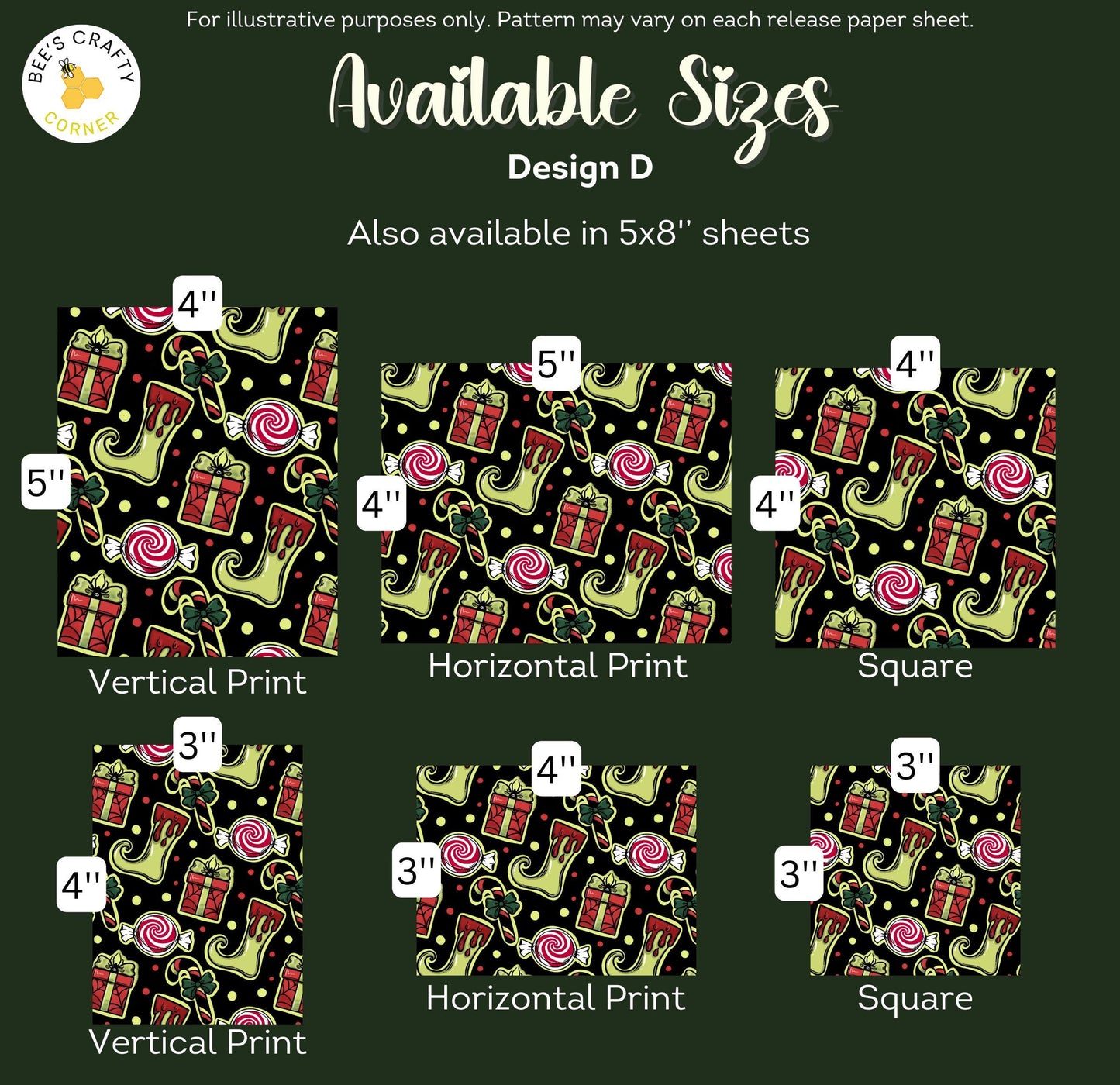 Spooky Christmas - Reusable Patterned Diamond Painting Release Paper