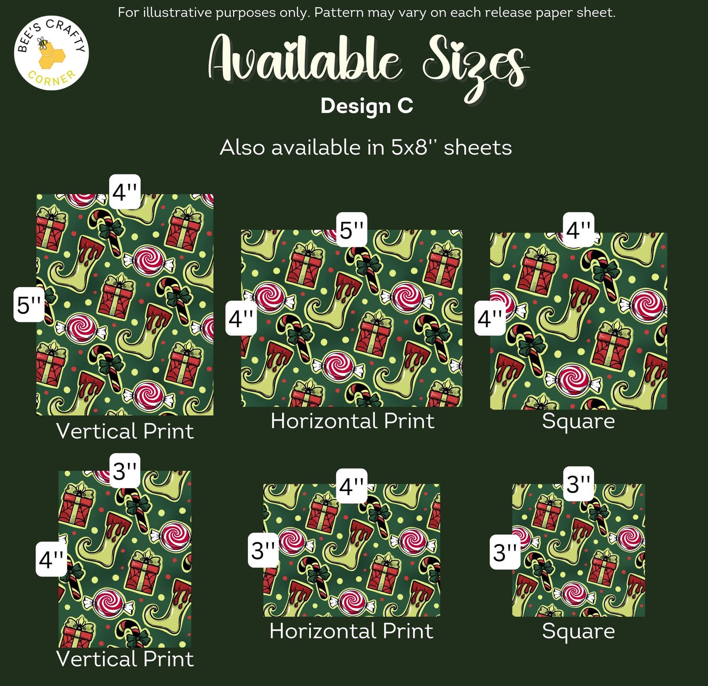 Spooky Christmas - Reusable Patterned Diamond Painting Release Paper