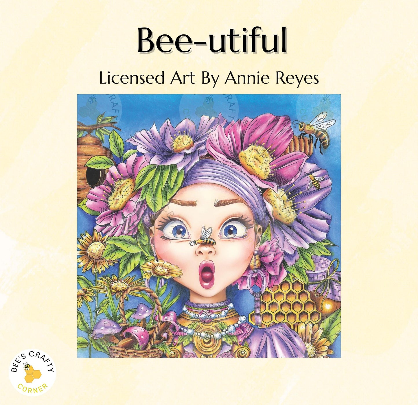 Bee-utiful by Annie Reyes - Licensed Diamond Painting Release Paper