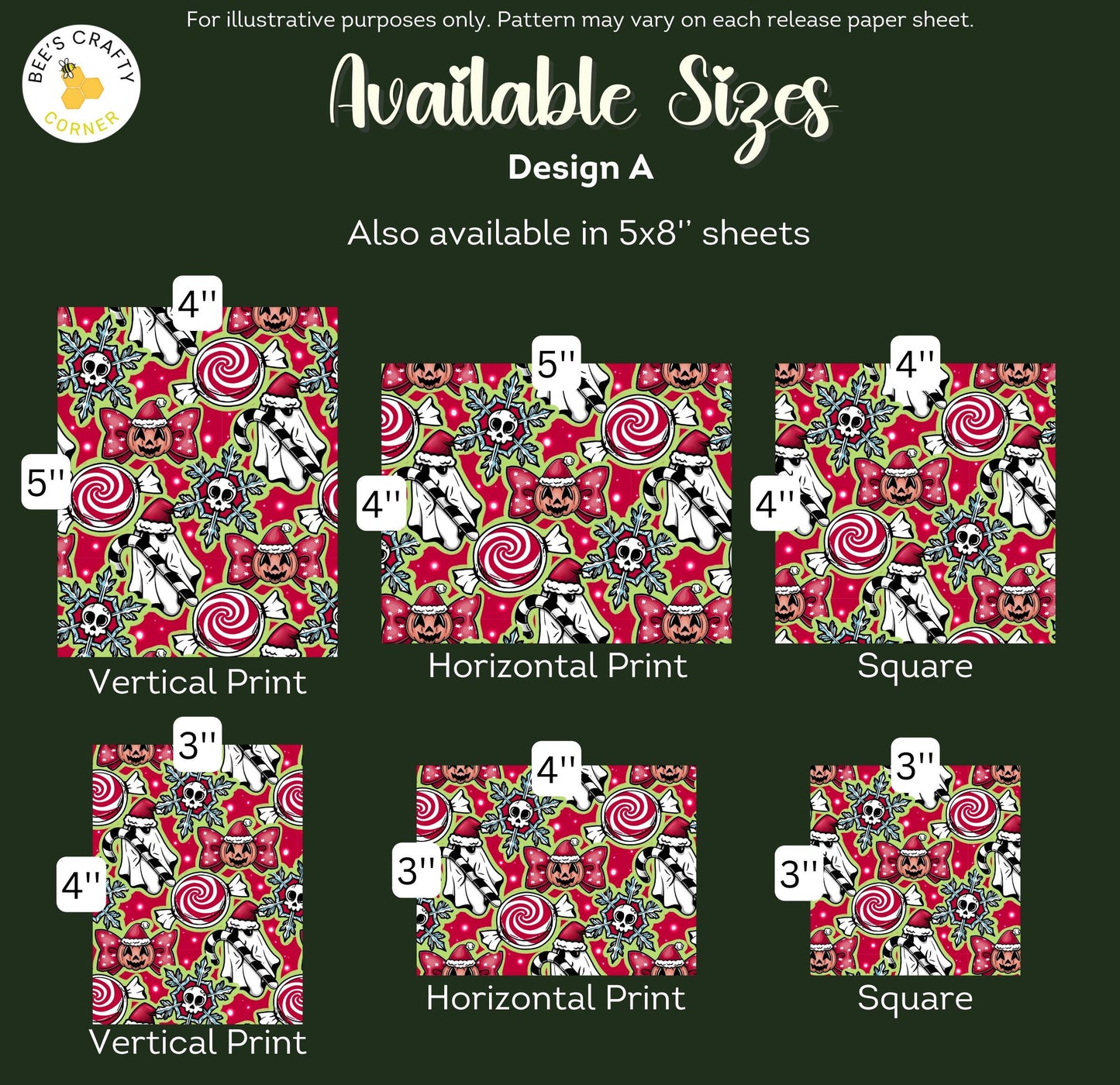 Spooky Christmas - Reusable Patterned Diamond Painting Release Paper