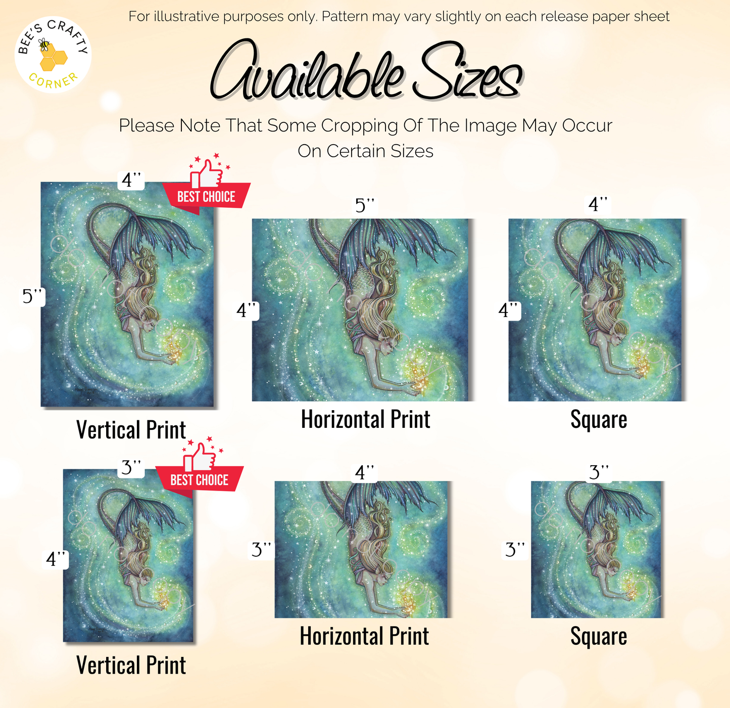 four different pictures of a mermaid on a blue background