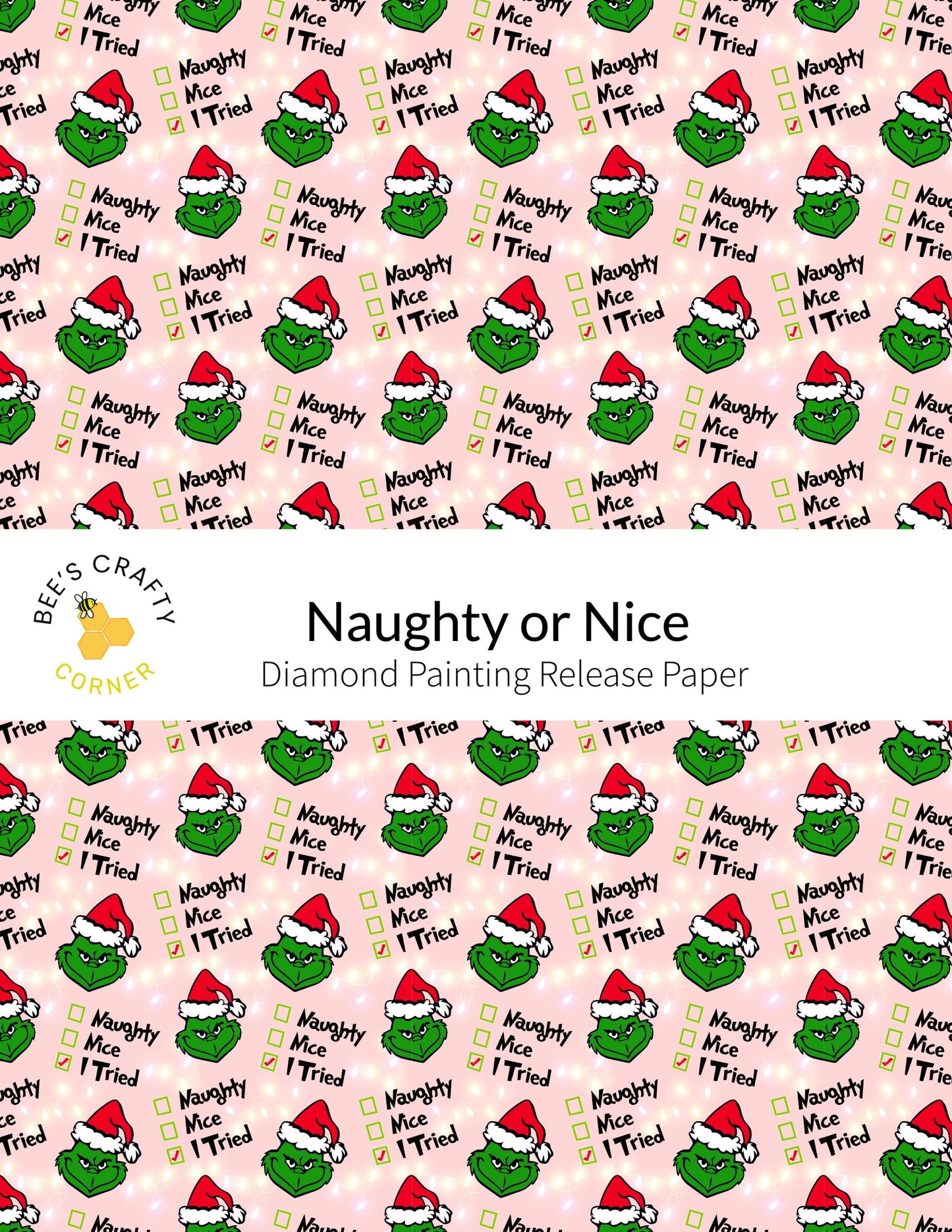 Naughty or Nice - Reusable Patterned Diamond Painting Release Paper