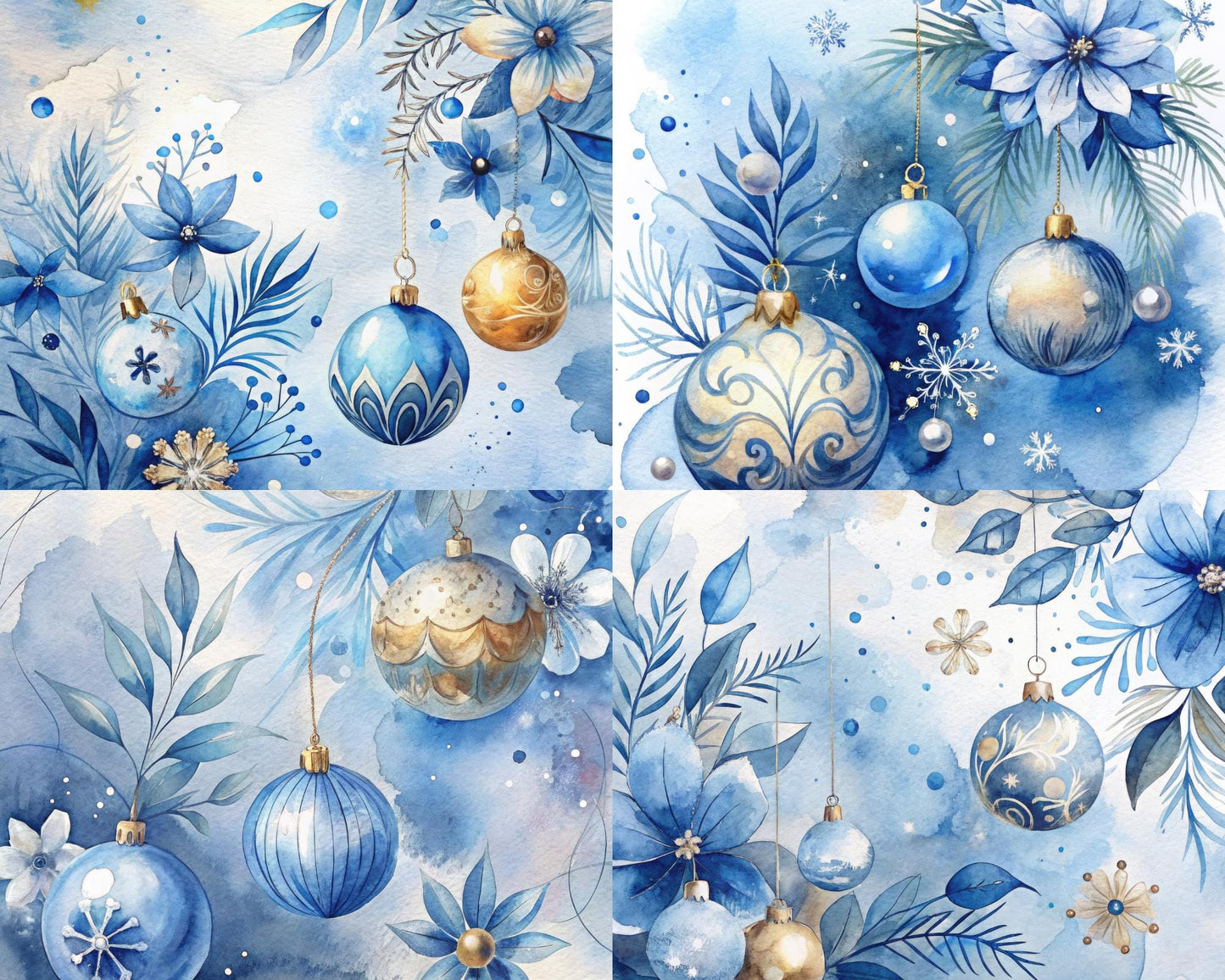 Blue Christmas - Theme Pack Reusable Diamond Painting Release Paper