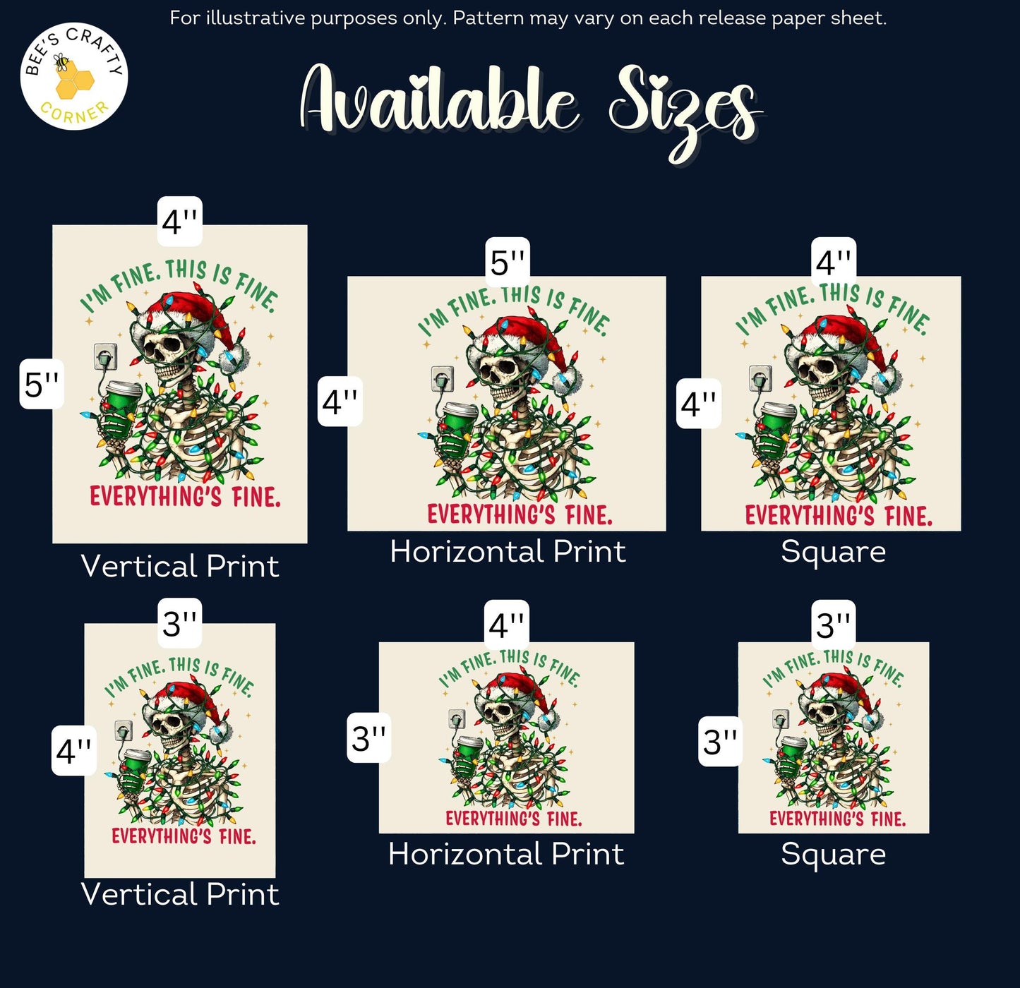 Everything's Fine - Reusable Patterned Diamond Painting Release Paper