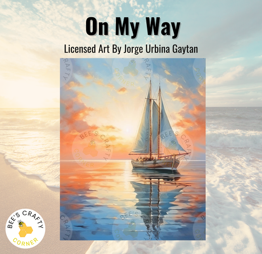 a painting of a sailboat in the ocean