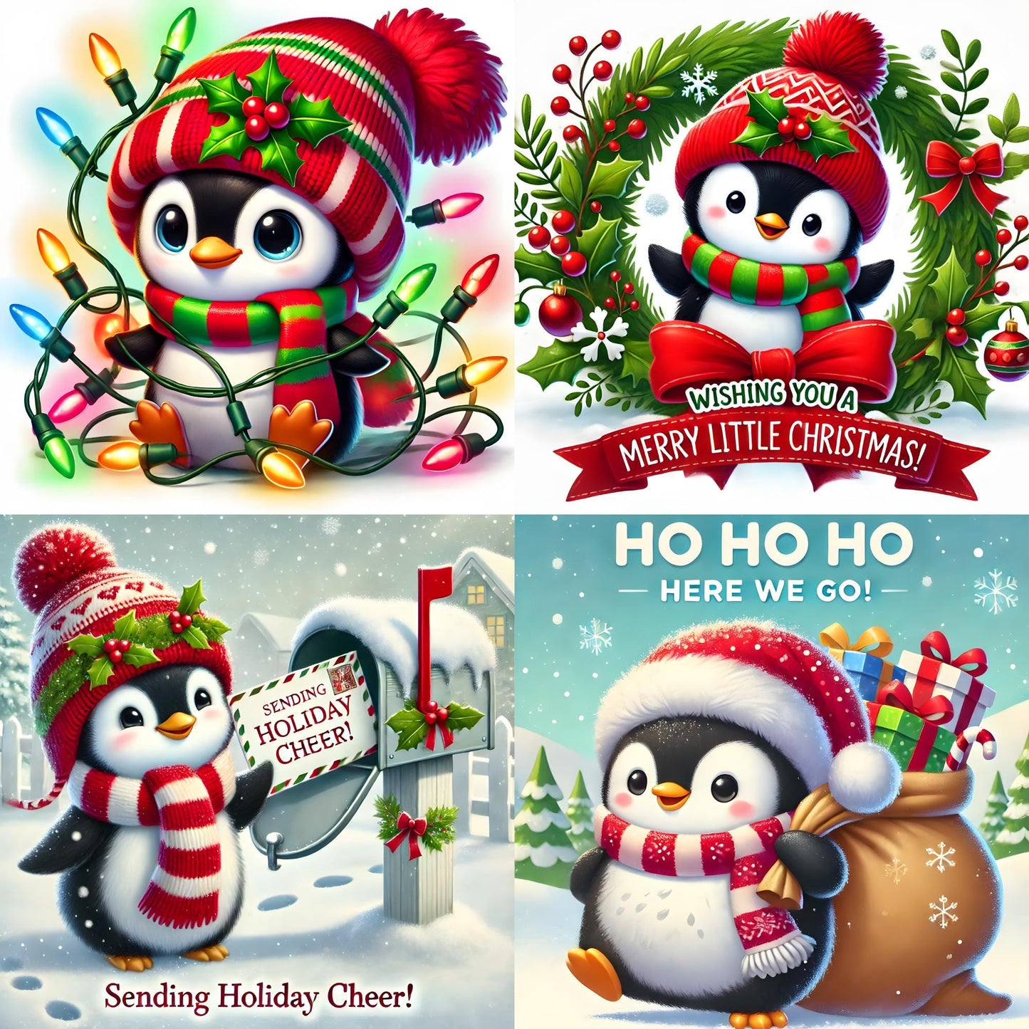 Merry Penguins - Theme Pack Reusable Diamond Painting Release Paper