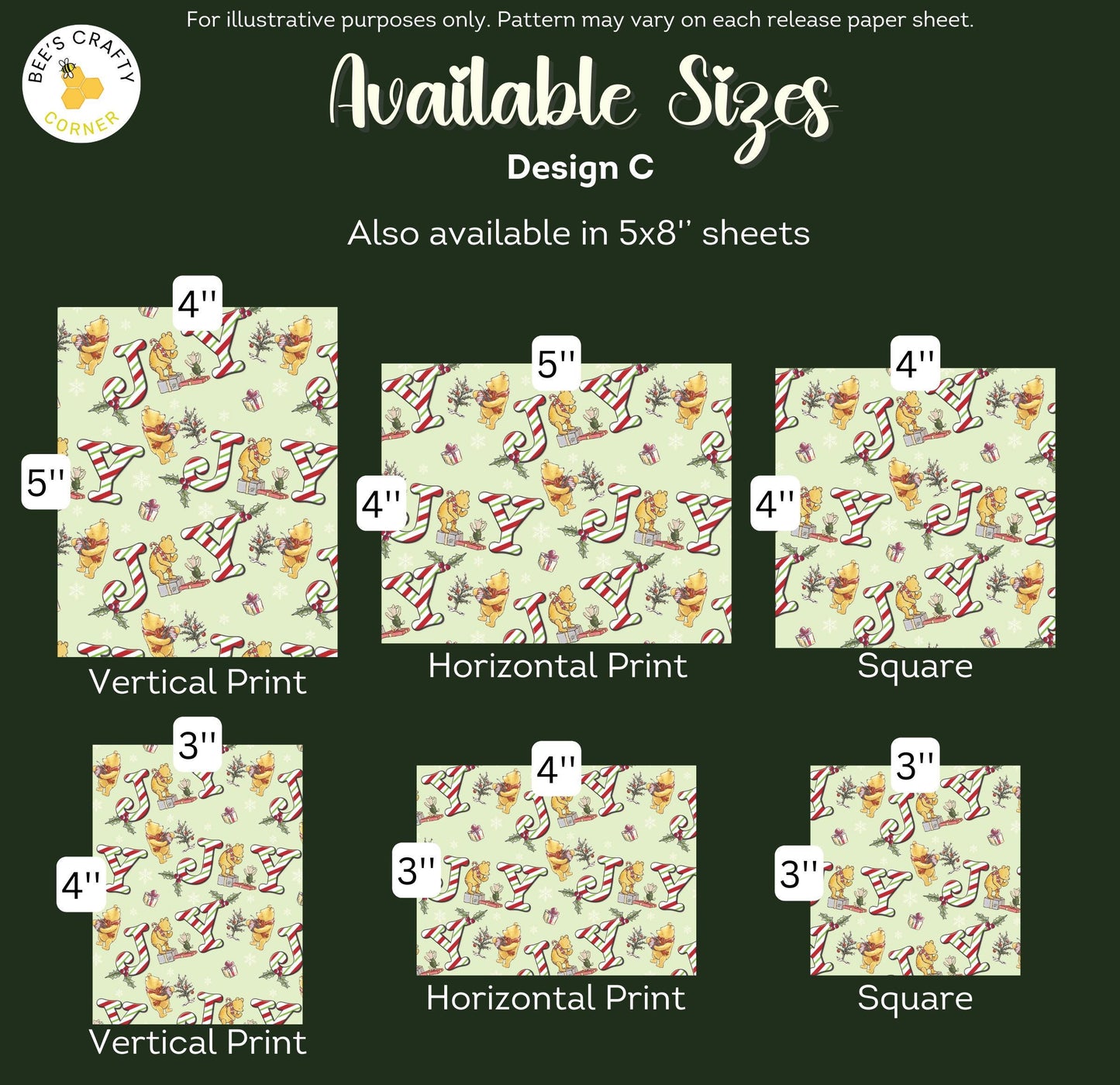 Classic Pooh Christmas - Reusable Patterned Diamond Painting Release Paper