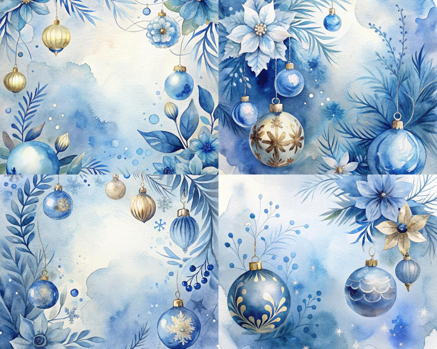 Blue Christmas - Theme Pack Reusable Diamond Painting Release Paper