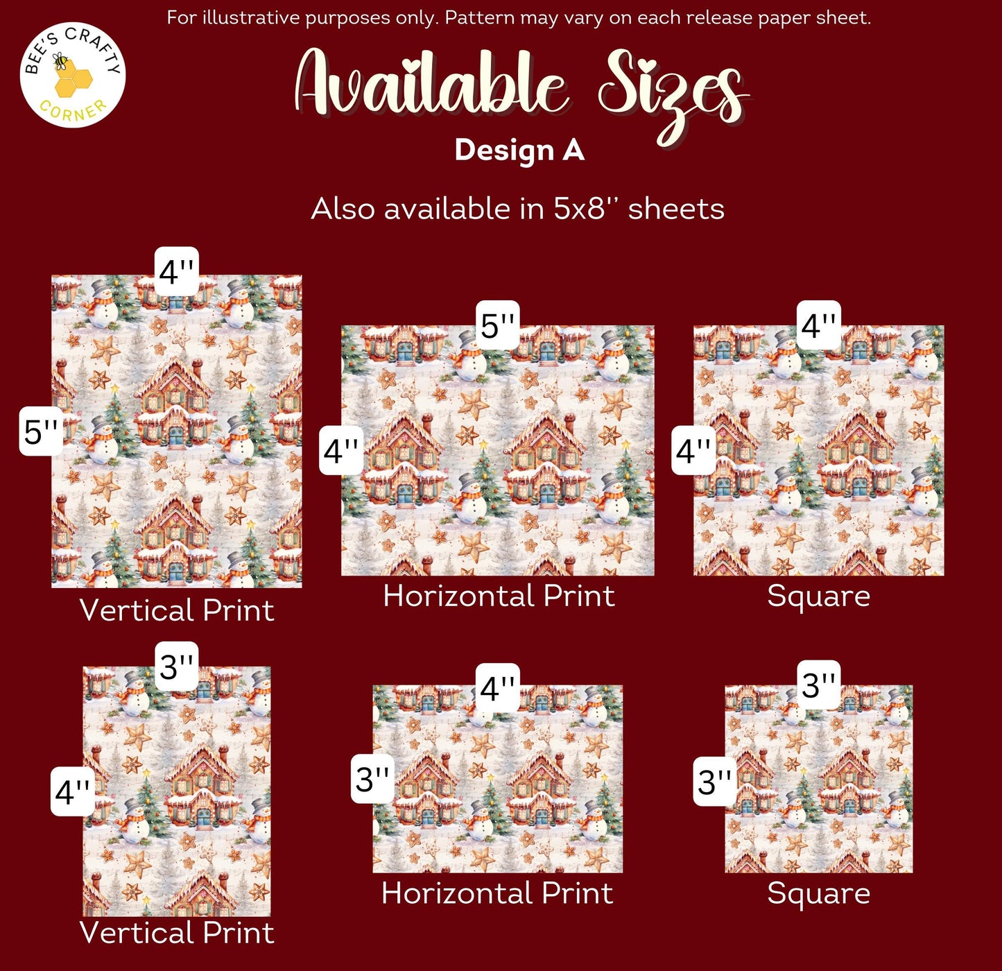 Gingerbread Houses - Reusable Patterned Diamond Painting Release Paper