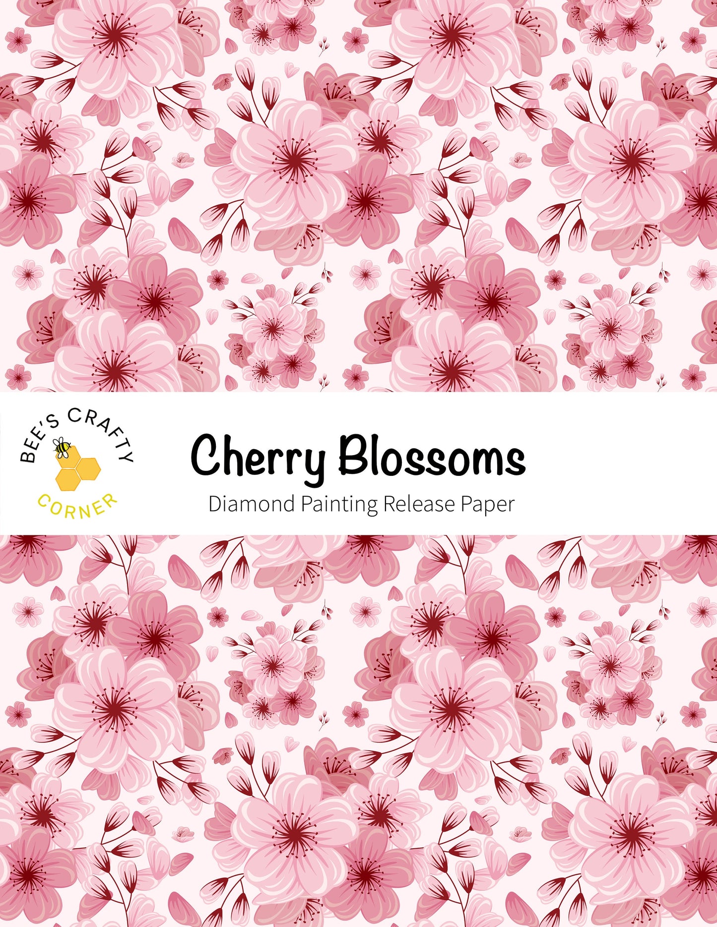RELEASE PAPER | Cherry Blossoms - Reusable Patterned Diamond Painting Release Paper