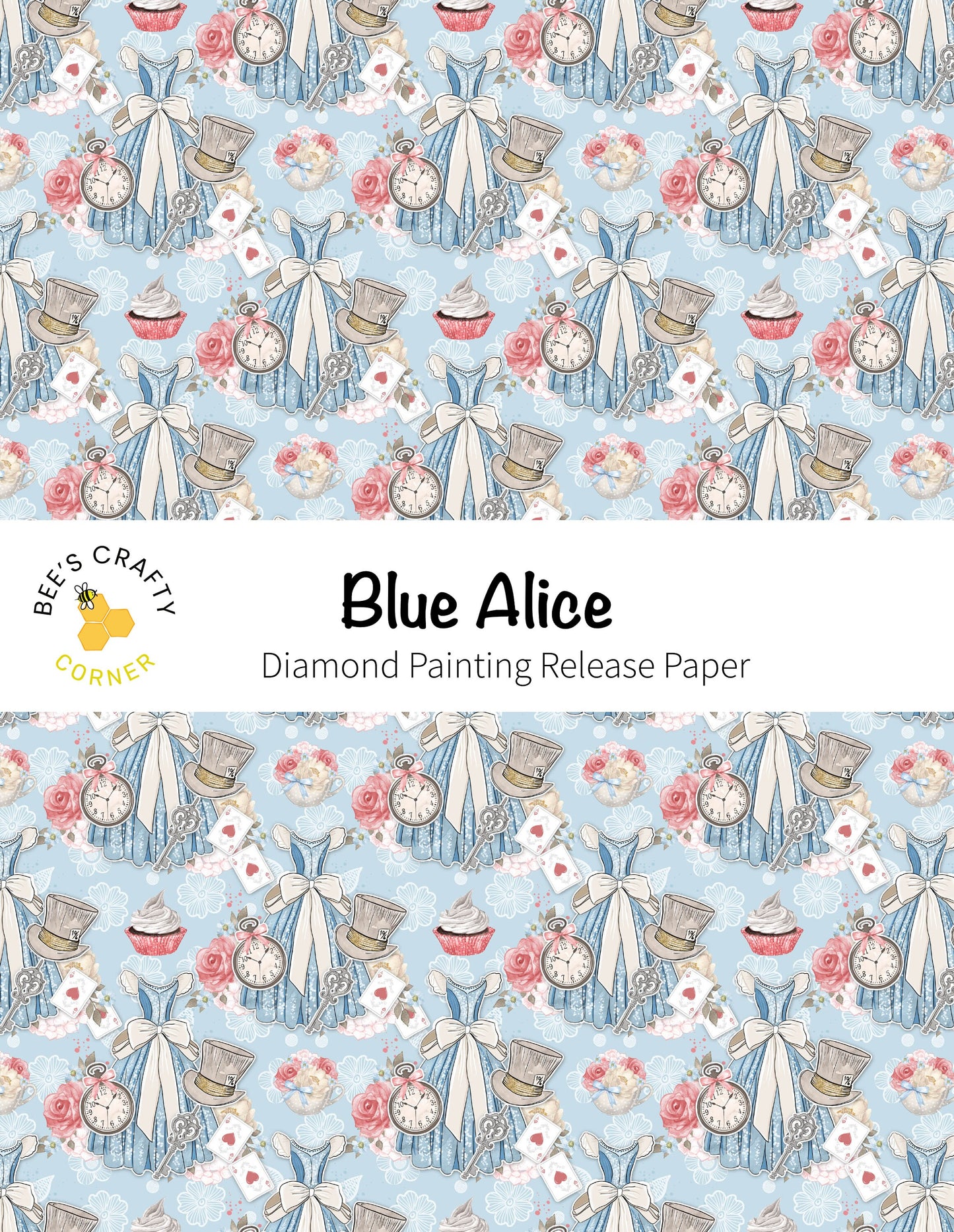 RELEASE PAPER | Blue Alice - Reusable Patterned Diamond Painting Release Paper