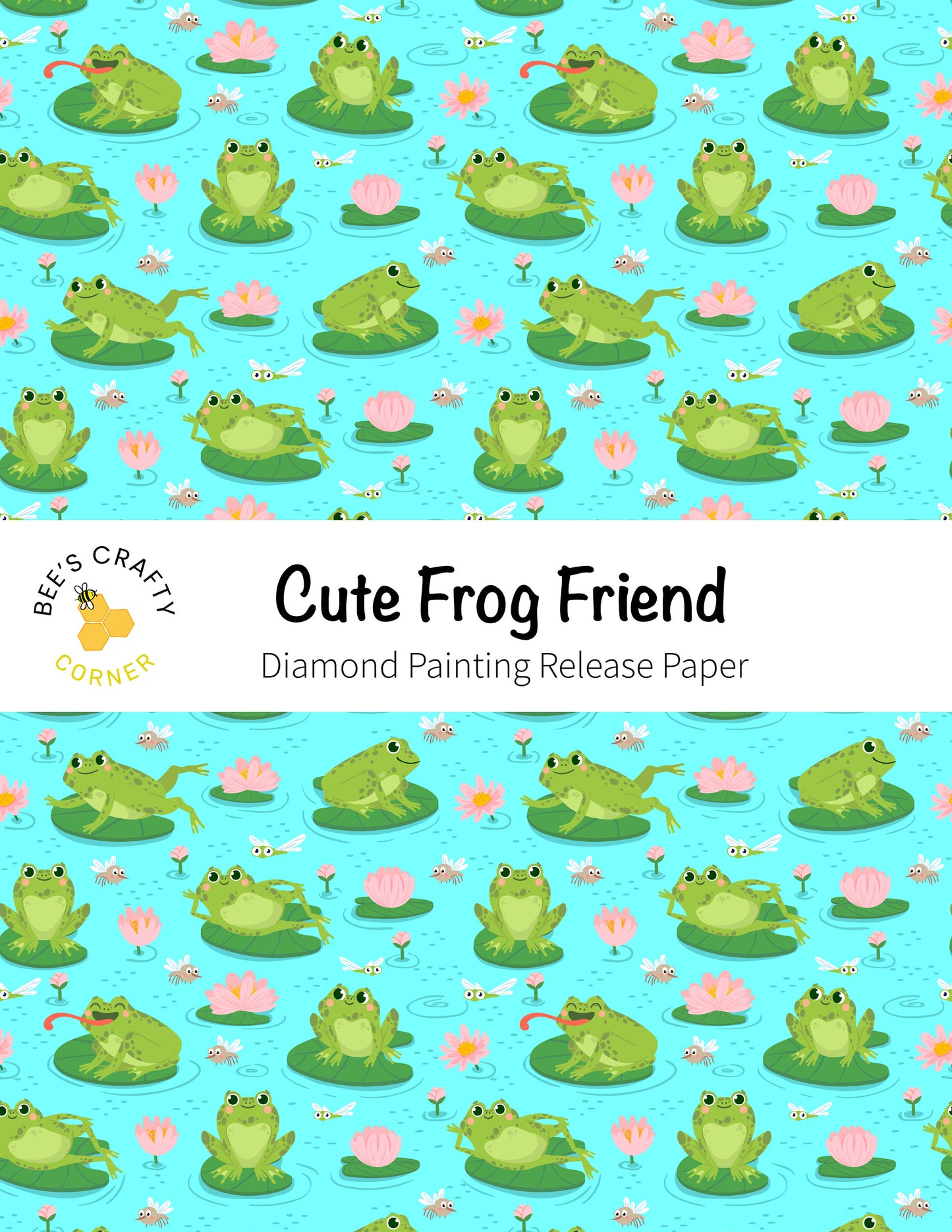 RELEASE PAPER | Cute Frog Friend - Reusable Patterned Diamond Painting Release Paper