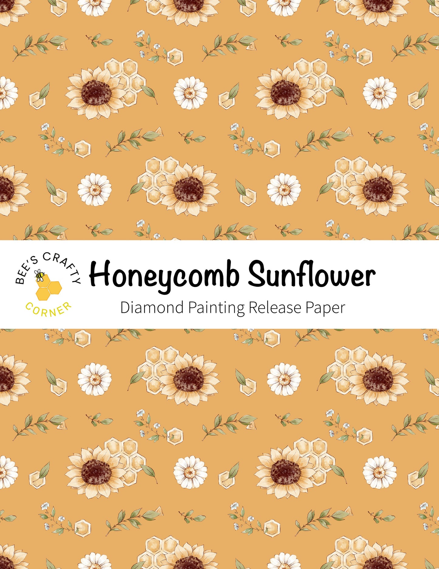 RELEASE PAPER | Honeycomb Sunflower - Reusable Patterned Diamond Painting Release Paper