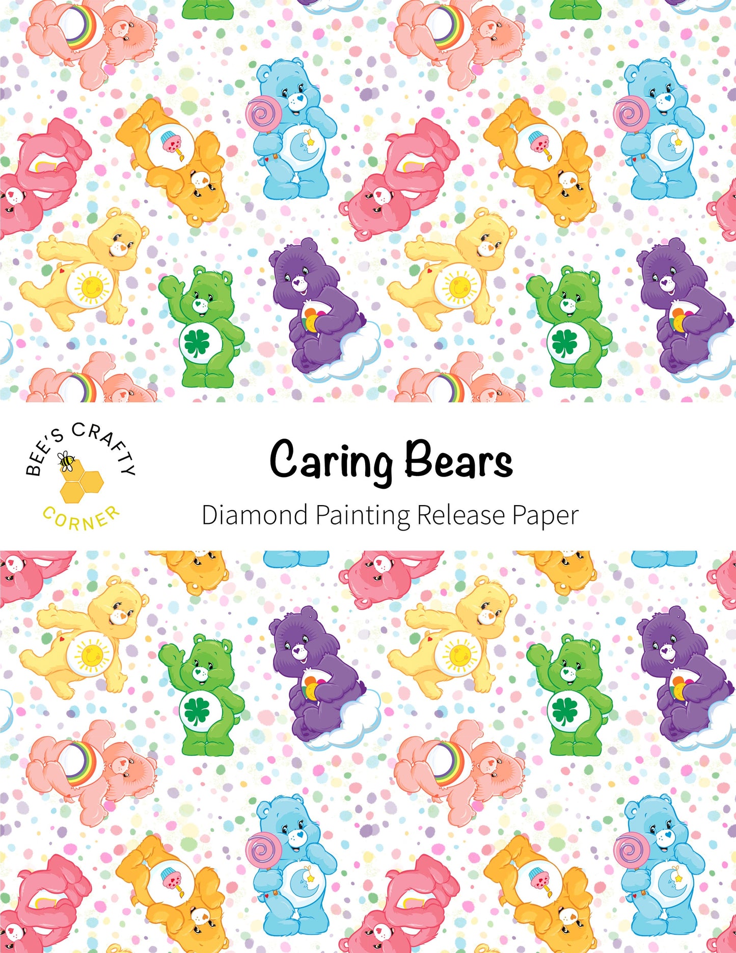 RELEASE PAPER | Caring Bears - Reusable Patterned Diamond Painting Release Paper