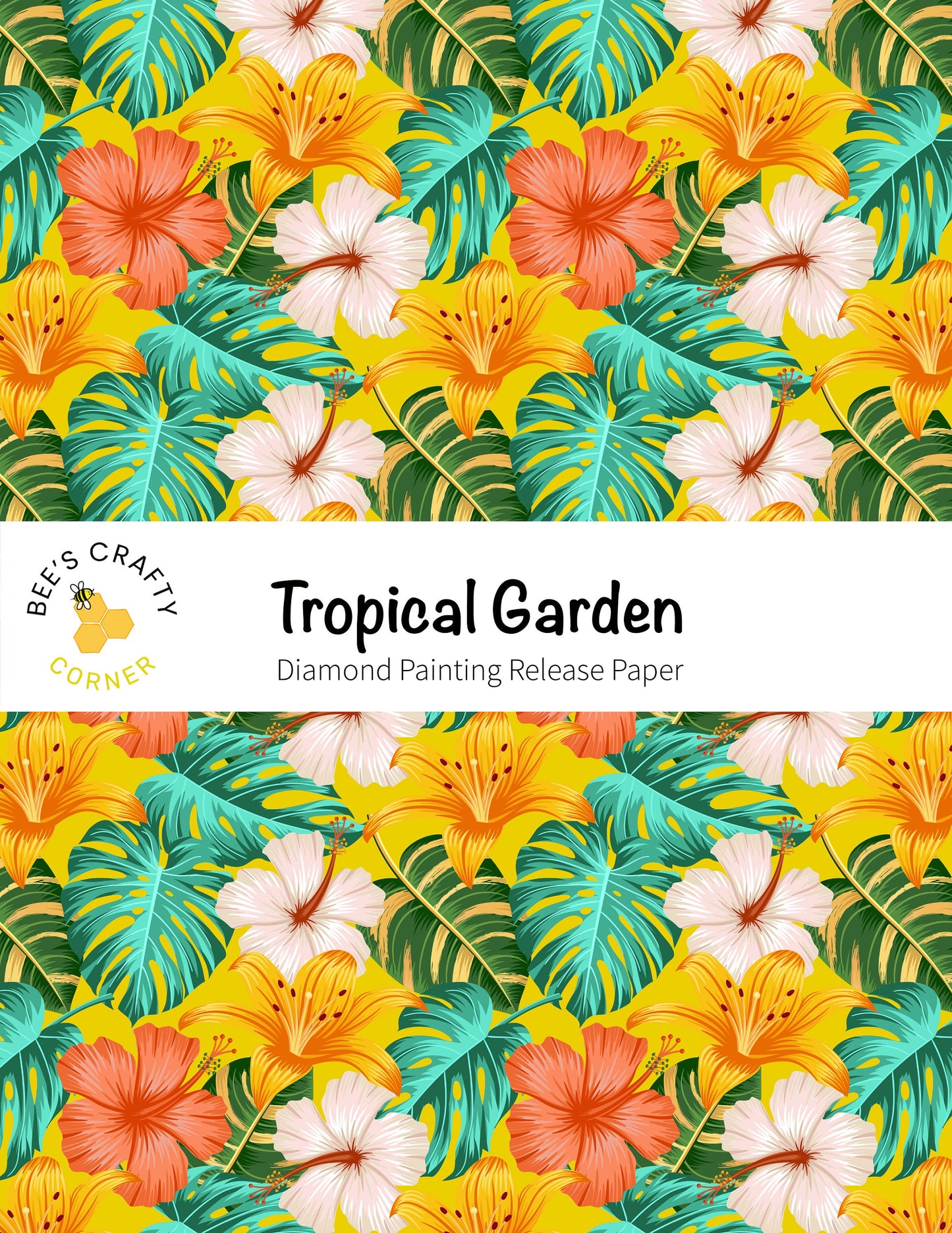 RELEASE PAPER | Tropical Garden - Reusable Patterned Diamond Painting Release Paper