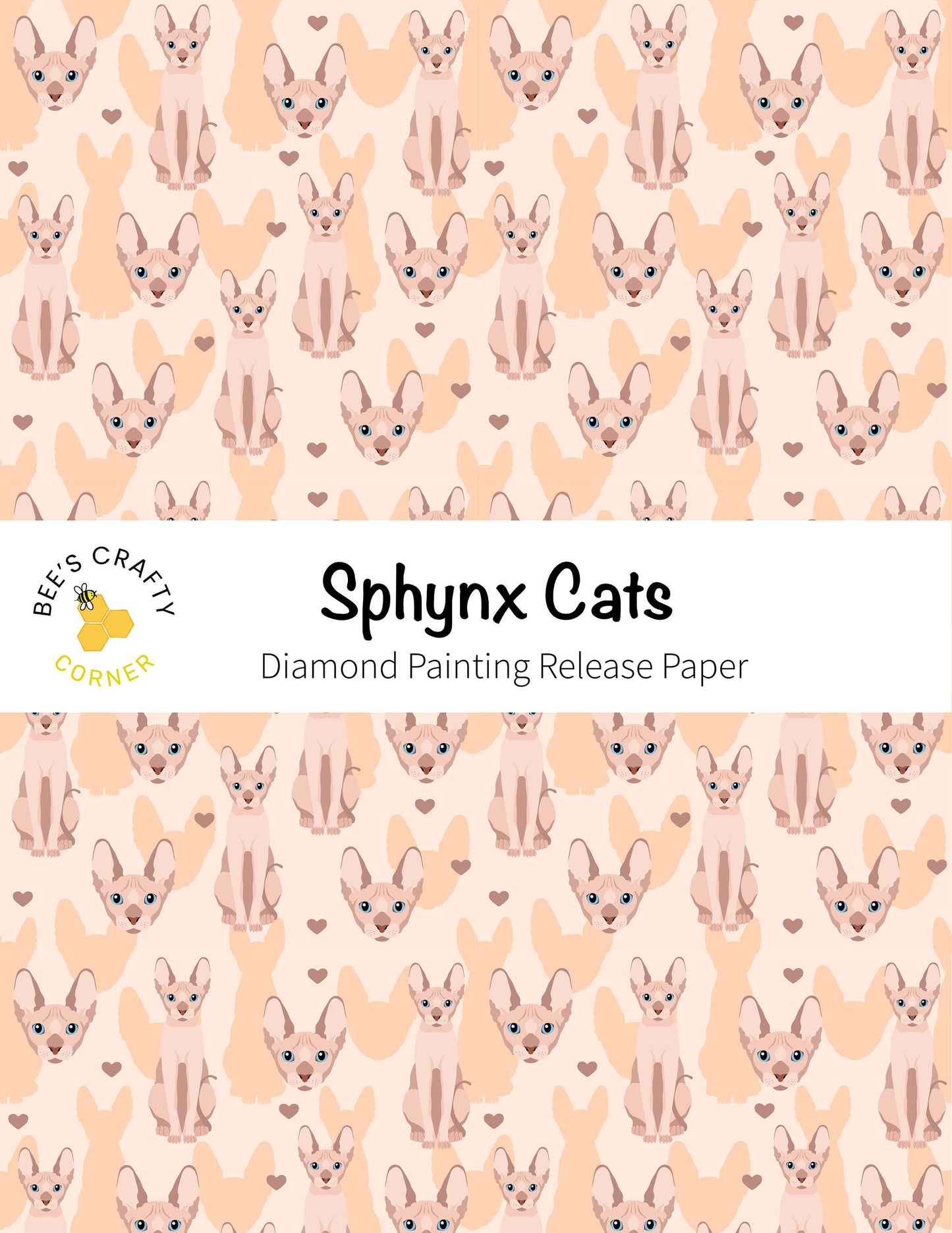 RELEASE PAPER | Sphynx Cats - Reusable Patterned Diamond Painting Release Paper