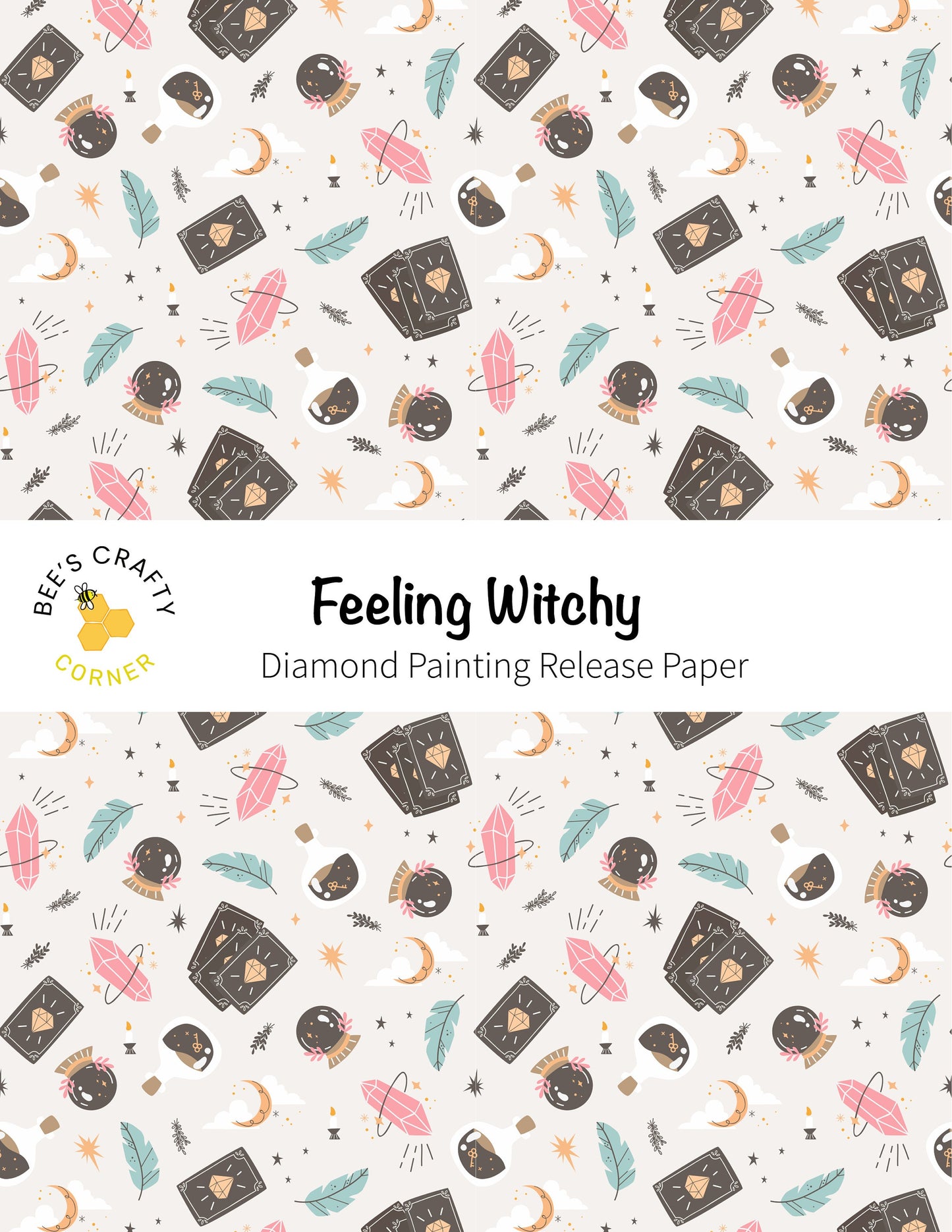 RELEASE PAPER | Feeling Witchy - Reusable Patterned Diamond Painting Release Paper