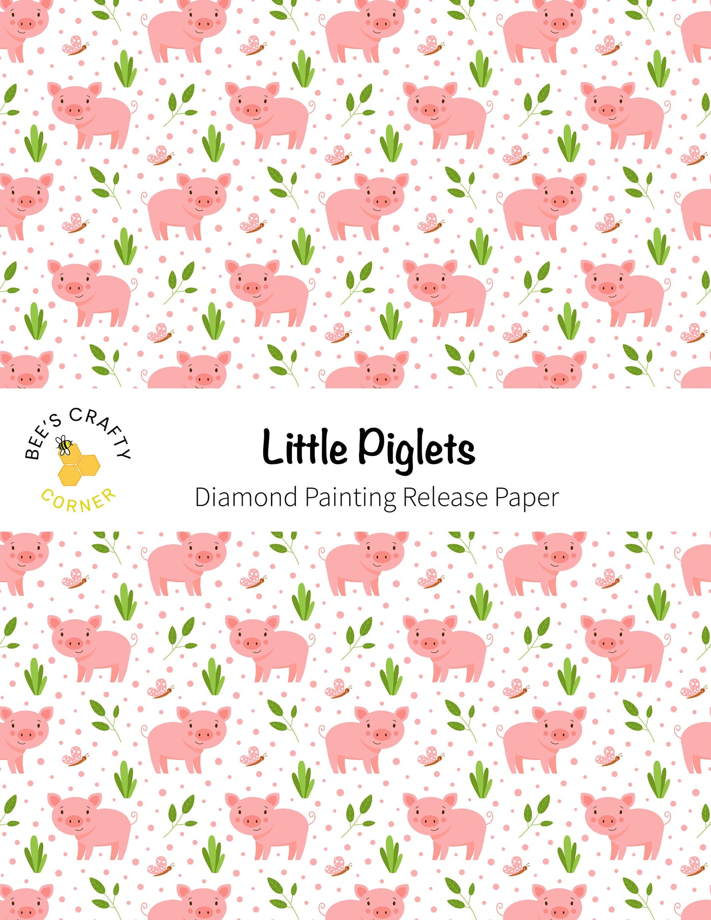 RELEASE PAPER | Little Piglets - Reusable Patterned Diamond Painting Release Paper
