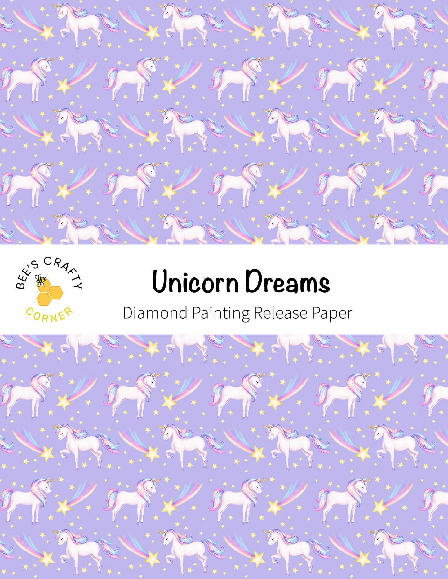 RELEASE PAPER | Unicorn Dreams - Reusable Patterned Diamond Painting Release Paper