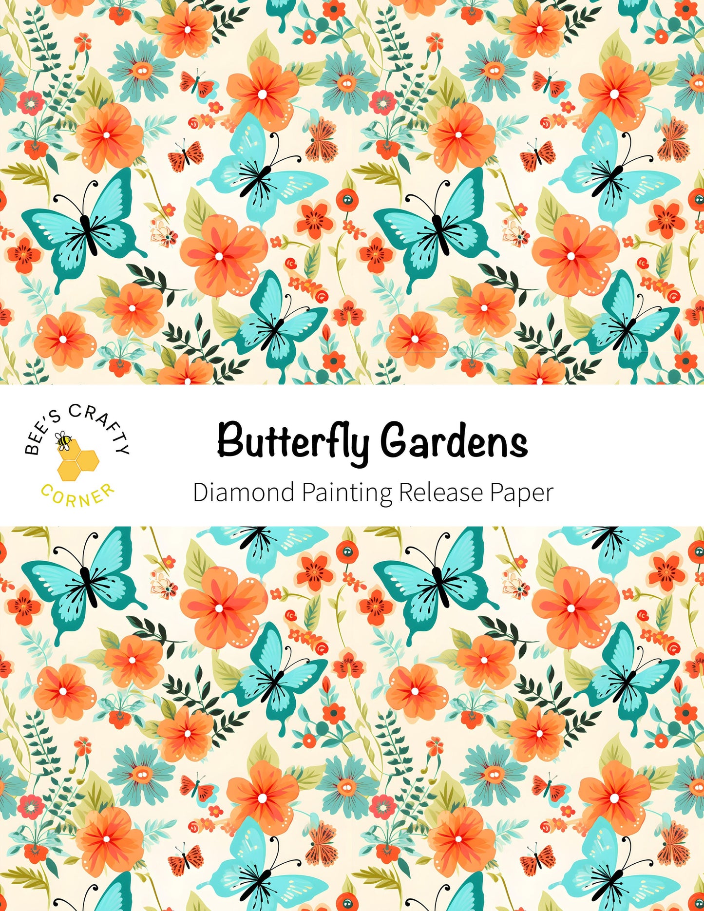 RELEASE PAPER | Butterfly Garden - Reusable Patterned Diamond Painting Release Paper