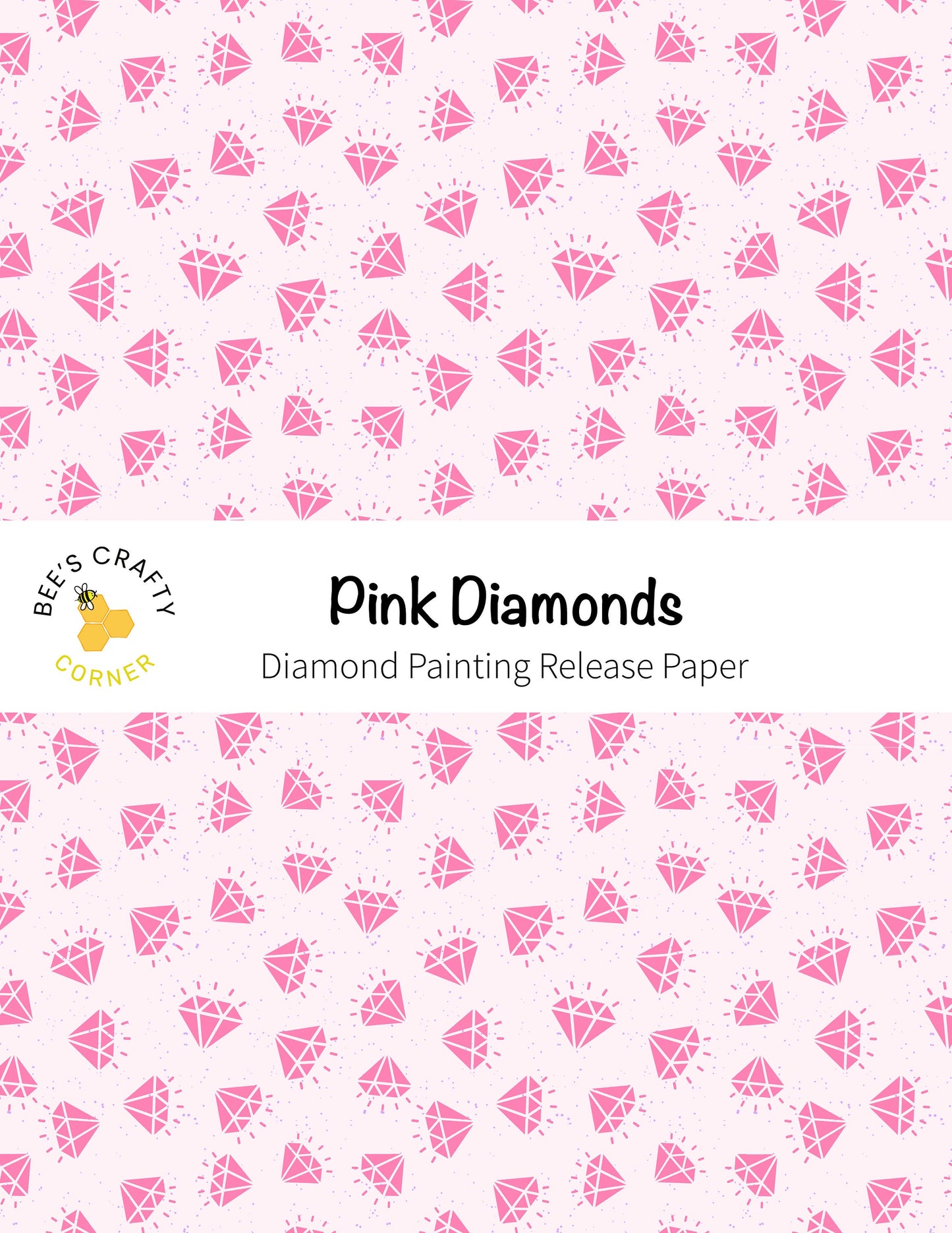 RELEASE PAPER | Pink Diamonds - Reusable Patterned Diamond Painting Release Paper