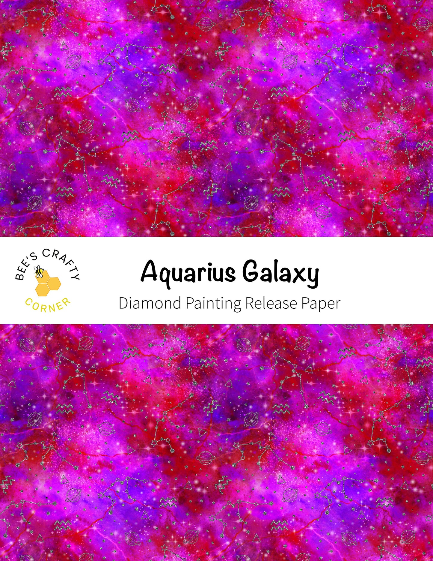 RELEASE PAPER | Aquarius Galaxy - Reusable Patterned Diamond Painting Release Paper