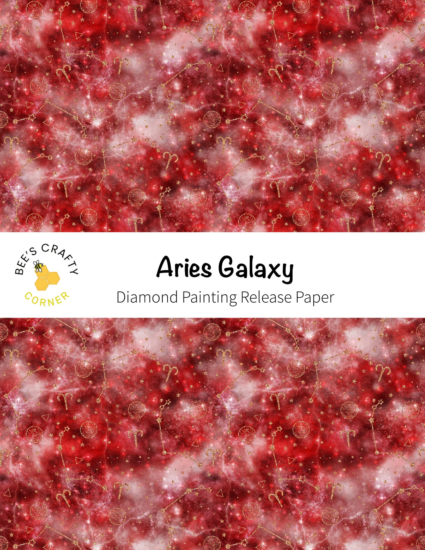 RELEASE PAPER | Aries Galaxy - Reusable Patterned Diamond Painting Release Paper