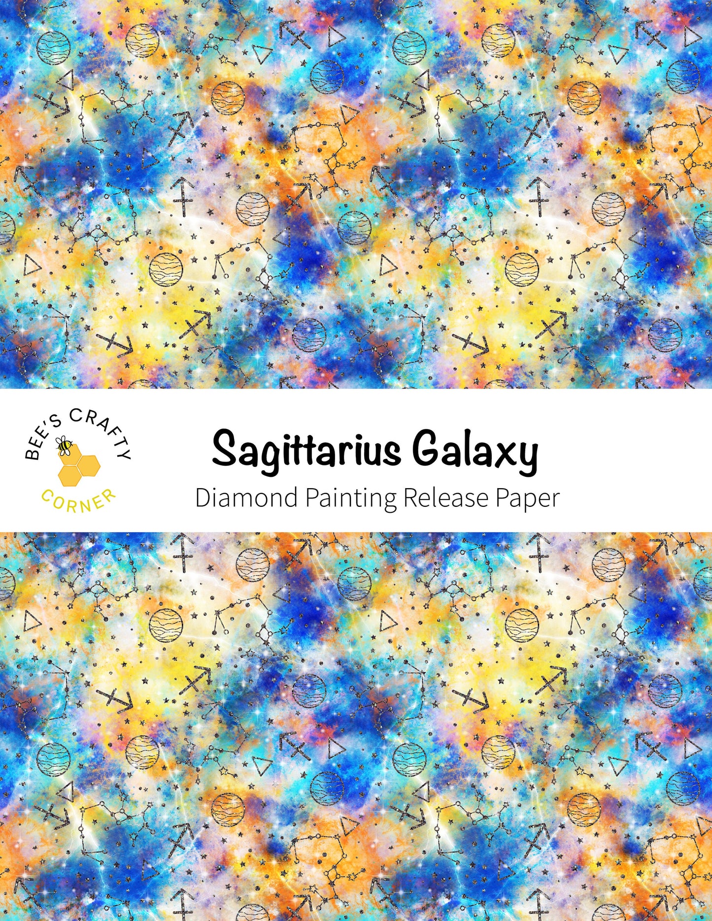 RELEASE PAPER | Sagittarius Galaxy - Reusable Patterned Diamond Painting Release Paper