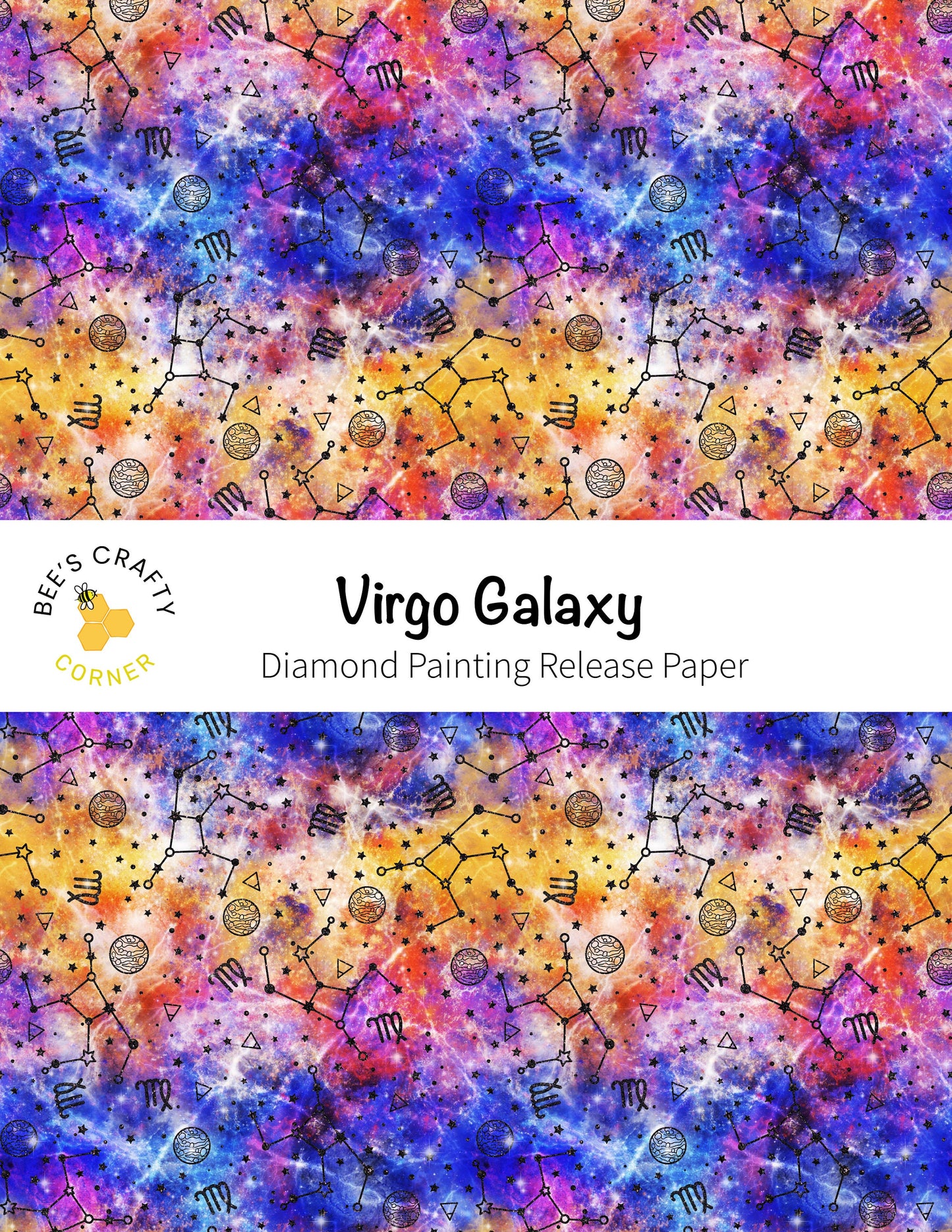 RELEASE PAPER | Virgo Galaxy - Reusable Patterned Diamond Painting Release Paper