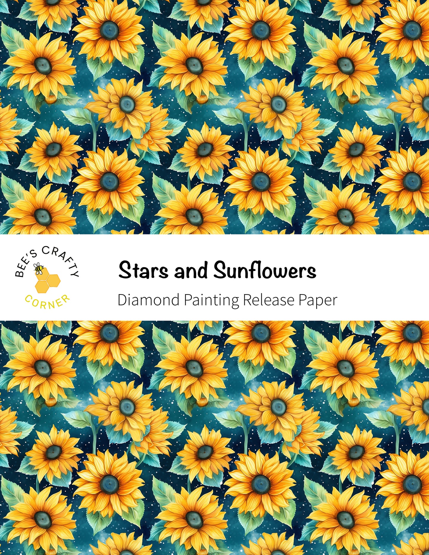 RELEASE PAPER | Stars and Sunflowers - Reusable Patterned Diamond Painting Release Paper