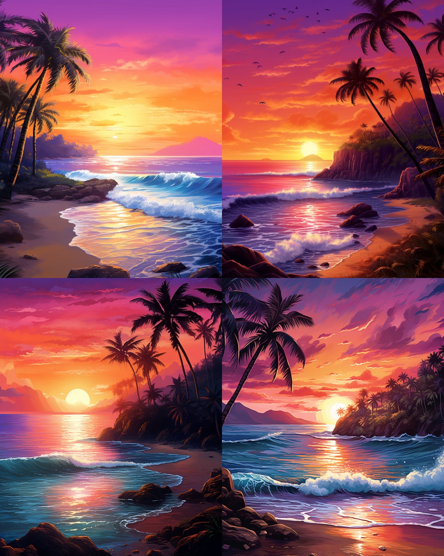 RELEASE PAPER | Sunset Beaches - Theme Pack Reusable Diamond Painting Release Paper