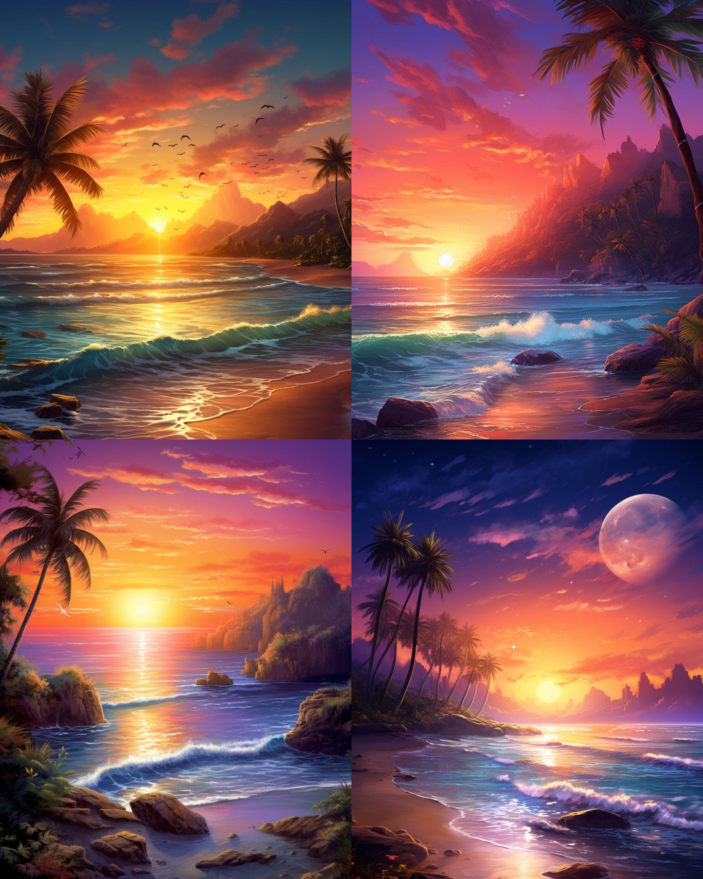 RELEASE PAPER | Sunset Beaches - Theme Pack Reusable Diamond Painting Release Paper