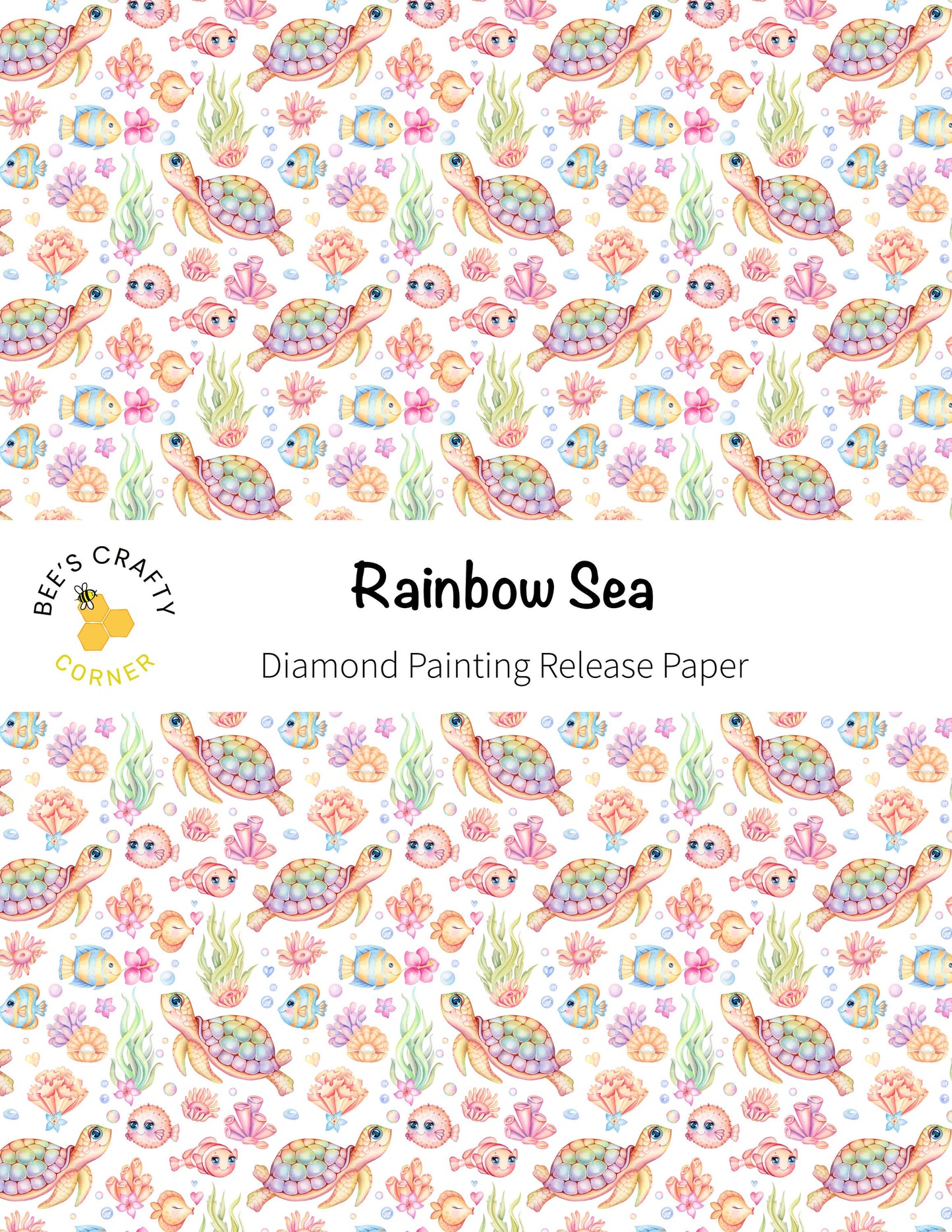 RELEASE PAPER | Rainbow Sea - Reusable Patterned Diamond Painting Release Paper